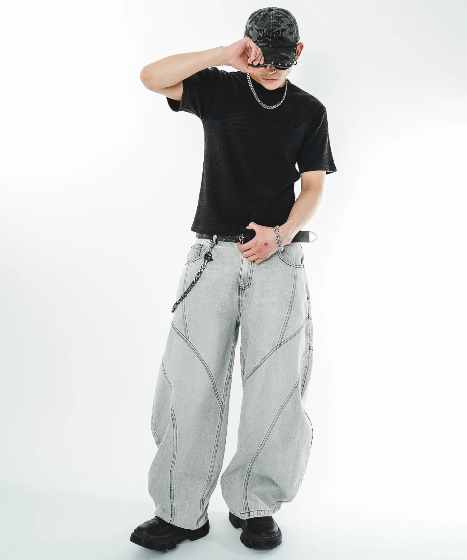 スウィッチングカーブデニムパンツ - Image 5