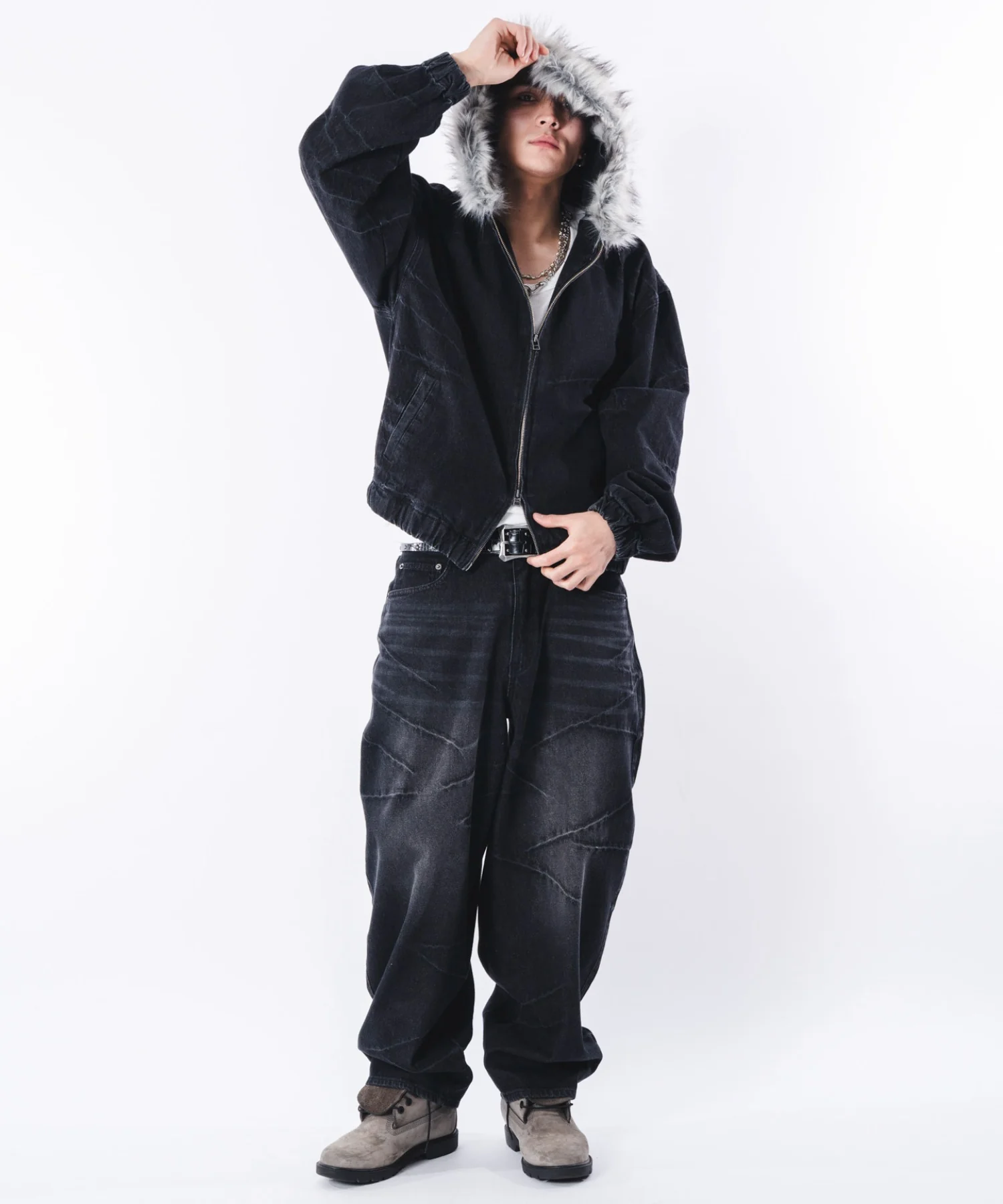バルーンスラッシュデニムパンツ - Image 3