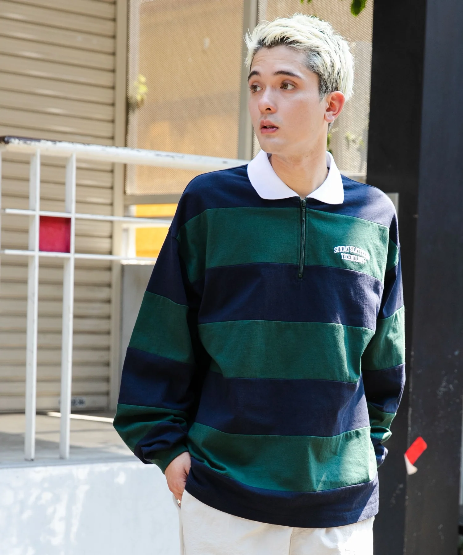 ヘビーウエイトハーフZIPワンポイントロンT - Image 17