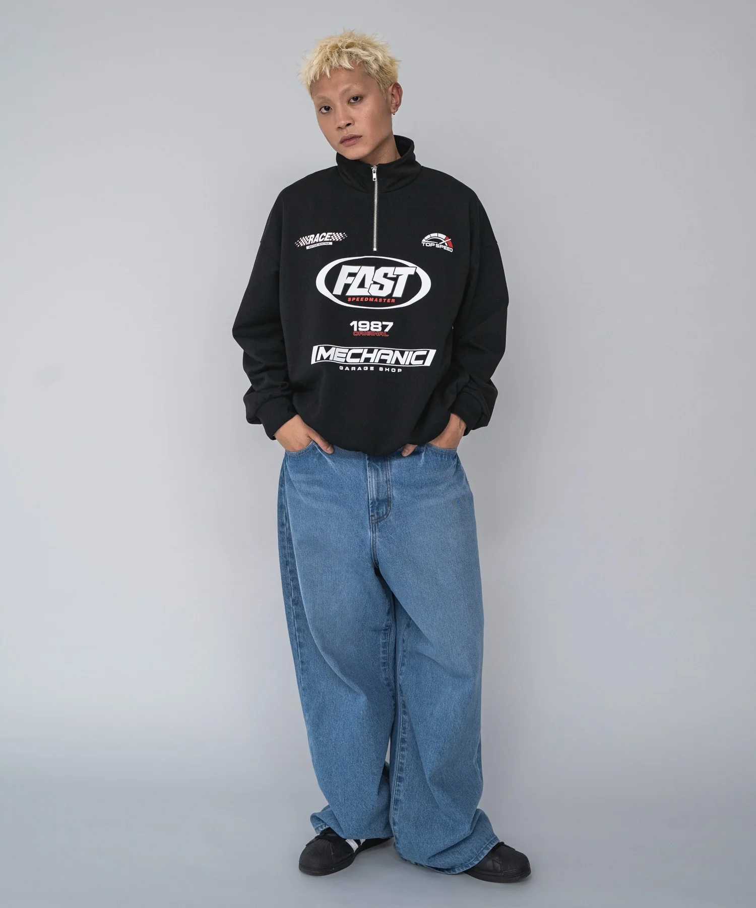 レーシングロゴハーフジッププルオーバー - Image 13
