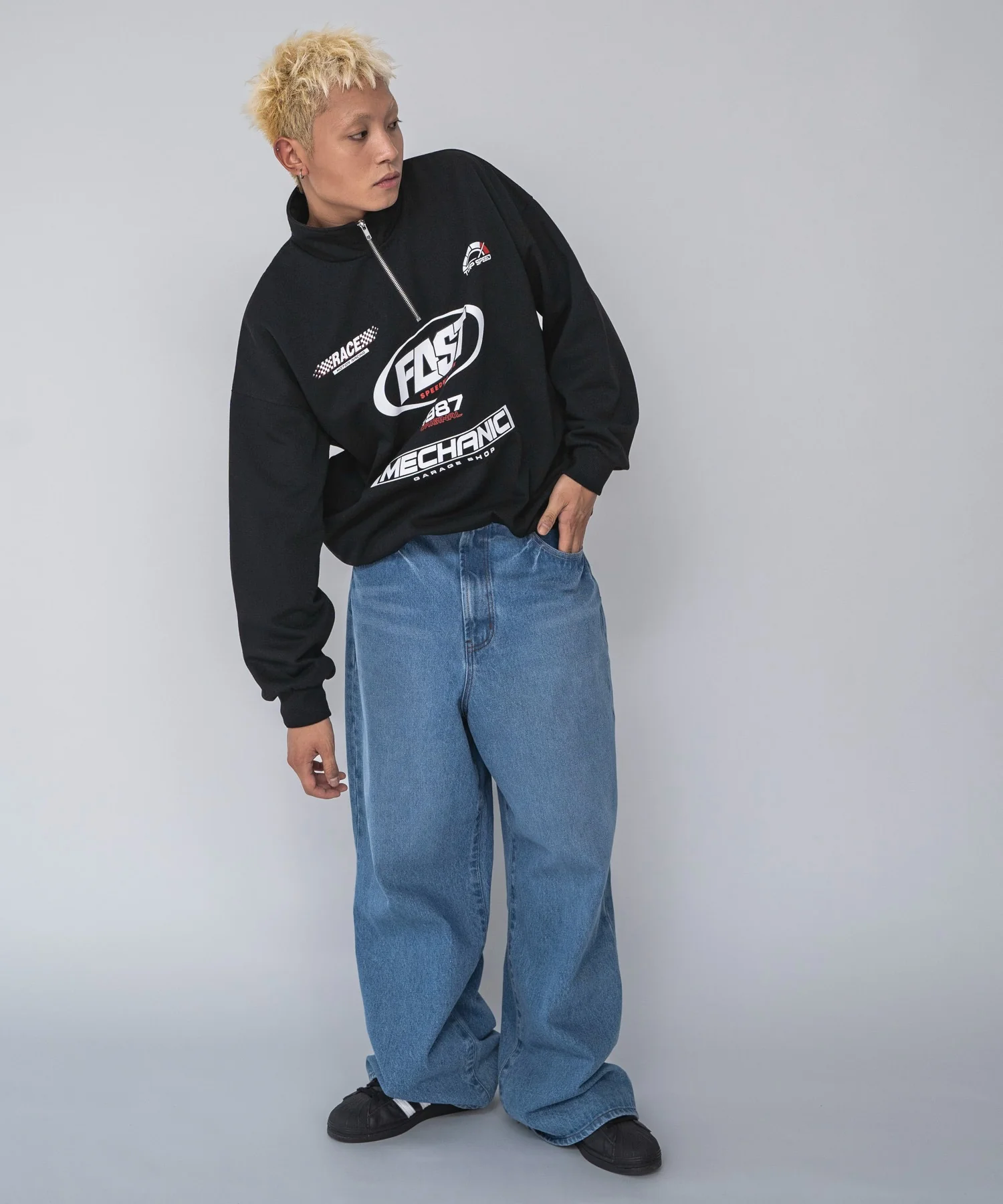 レーシングロゴハーフジッププルオーバー - Image 3
