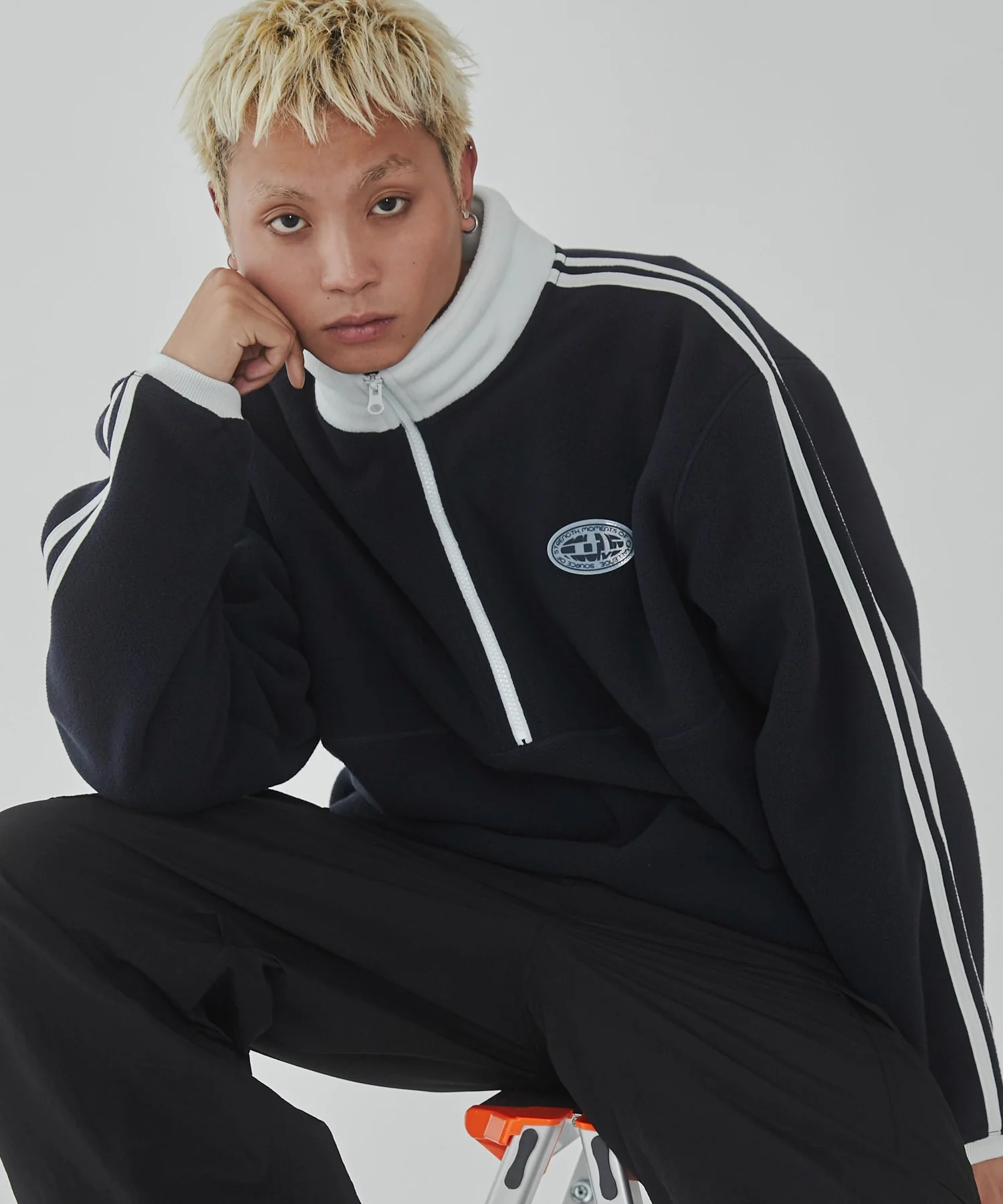 フリース ワンポイントハーフZIPプルオーバー - Image 3