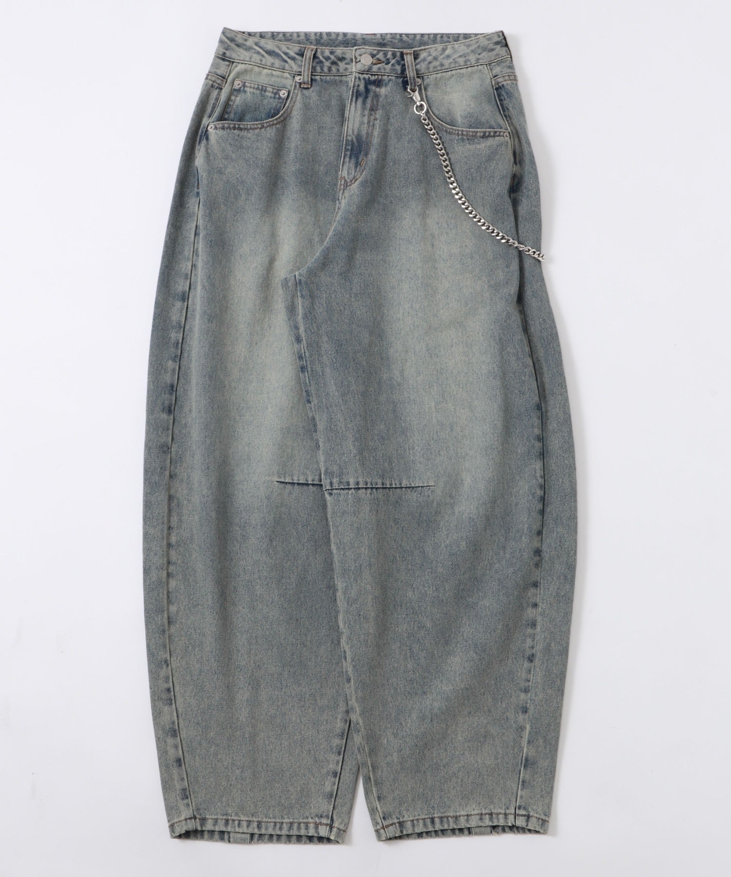 チェーン付きバルーンデニムパンツ - Image 28
