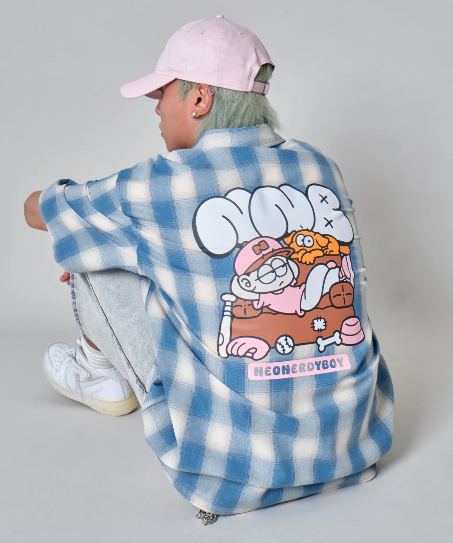 イラストオンブレチェックシャツ（SS） - Image 2
