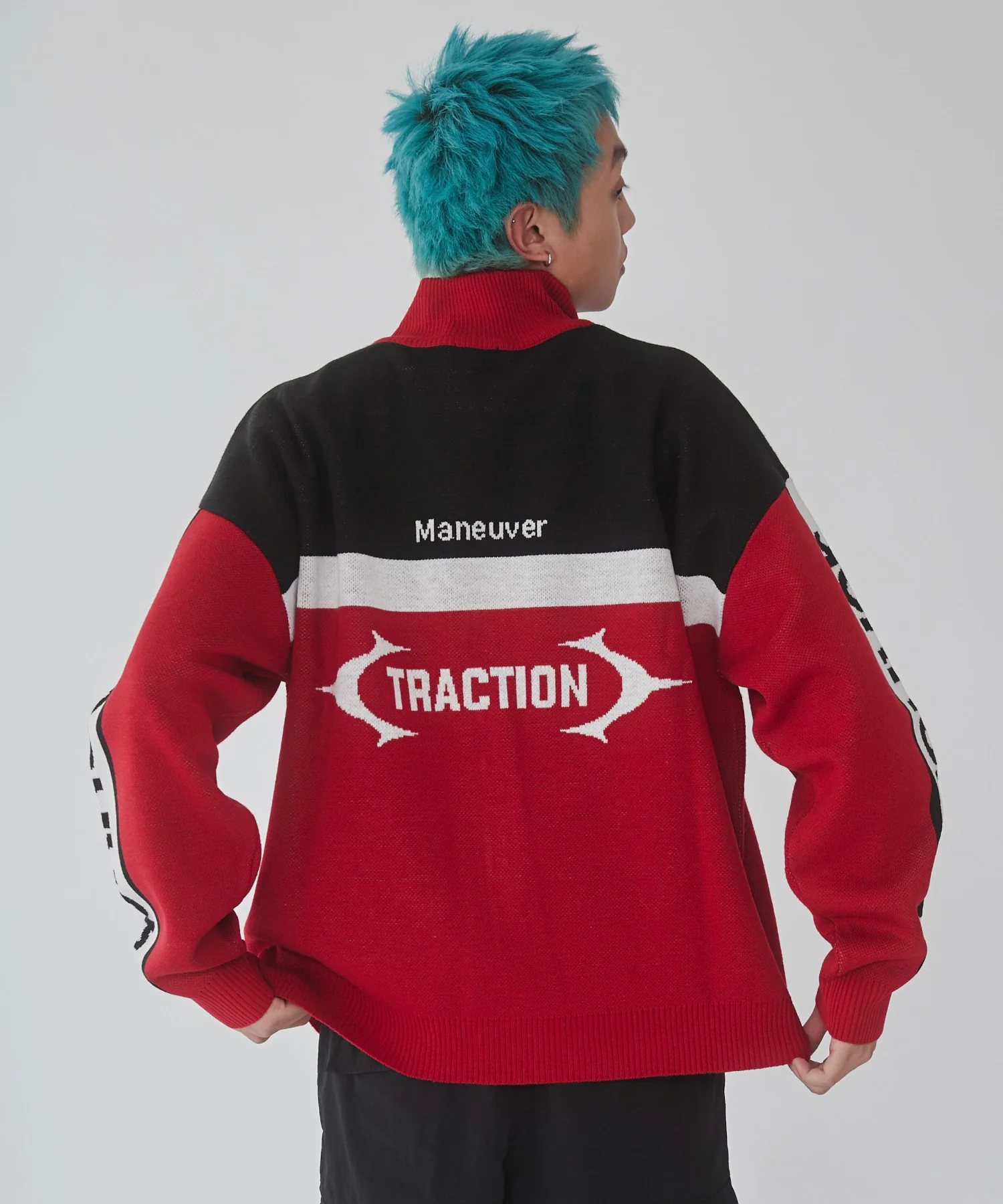 レーシンググラフィックニットブルゾン - Image 12