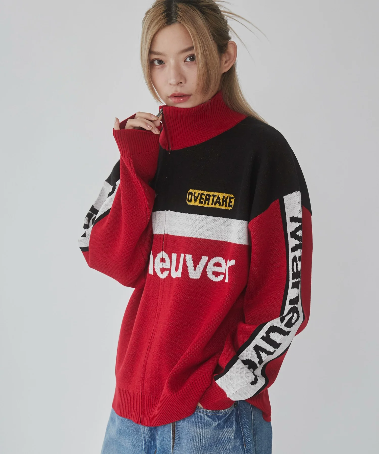 レーシンググラフィックニットブルゾン - Image 14