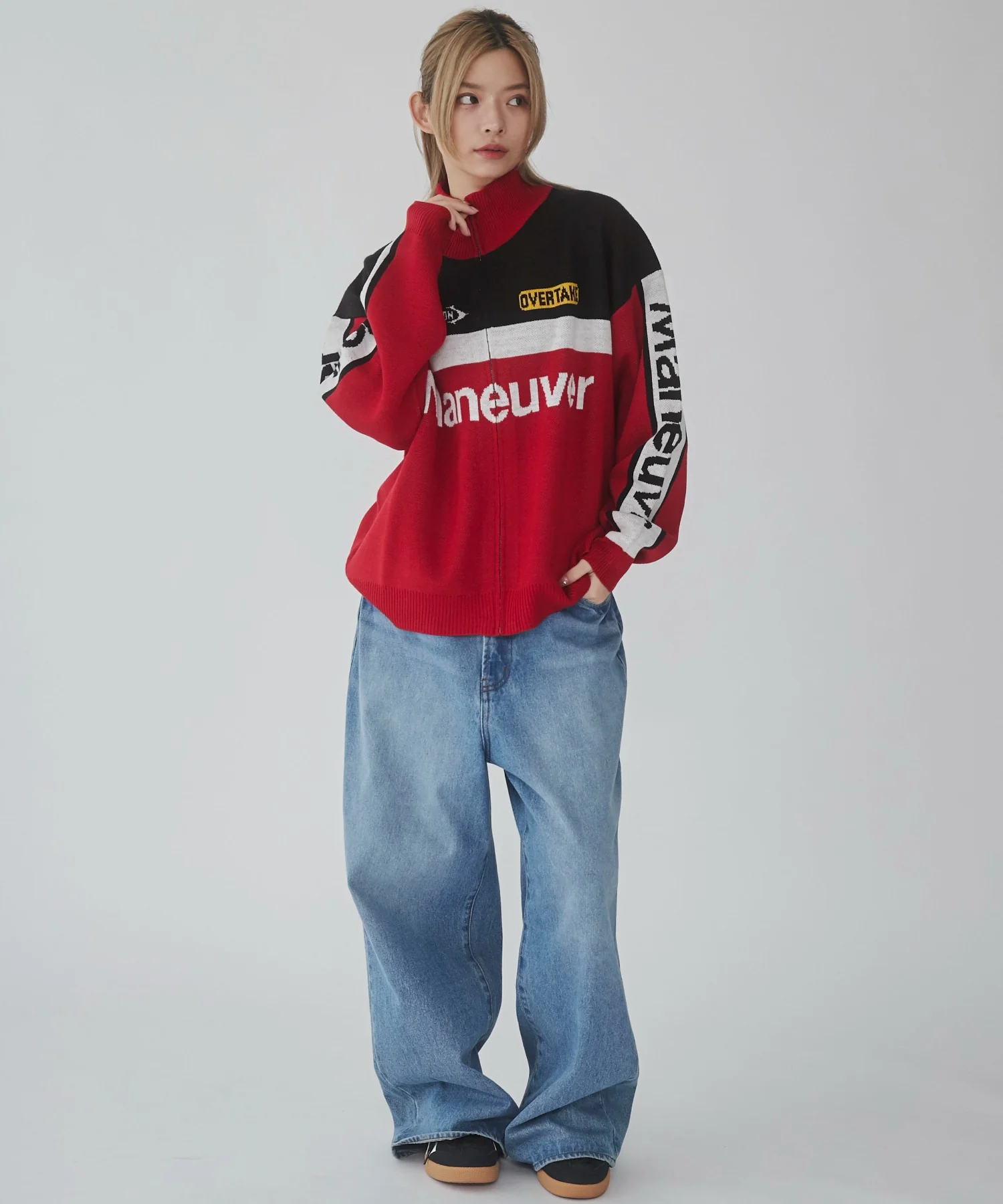 レーシンググラフィックニットブルゾン - Image 17