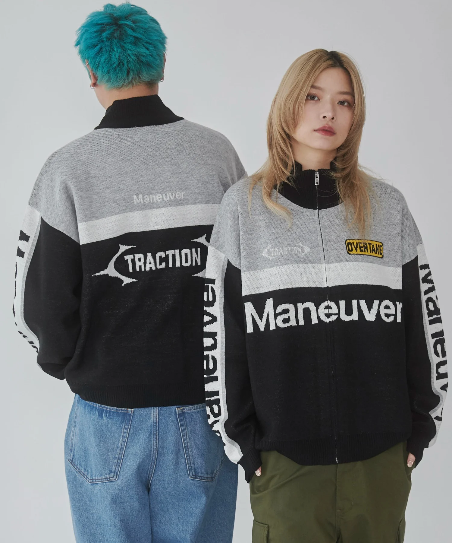レーシンググラフィックニットブルゾン - Image 4