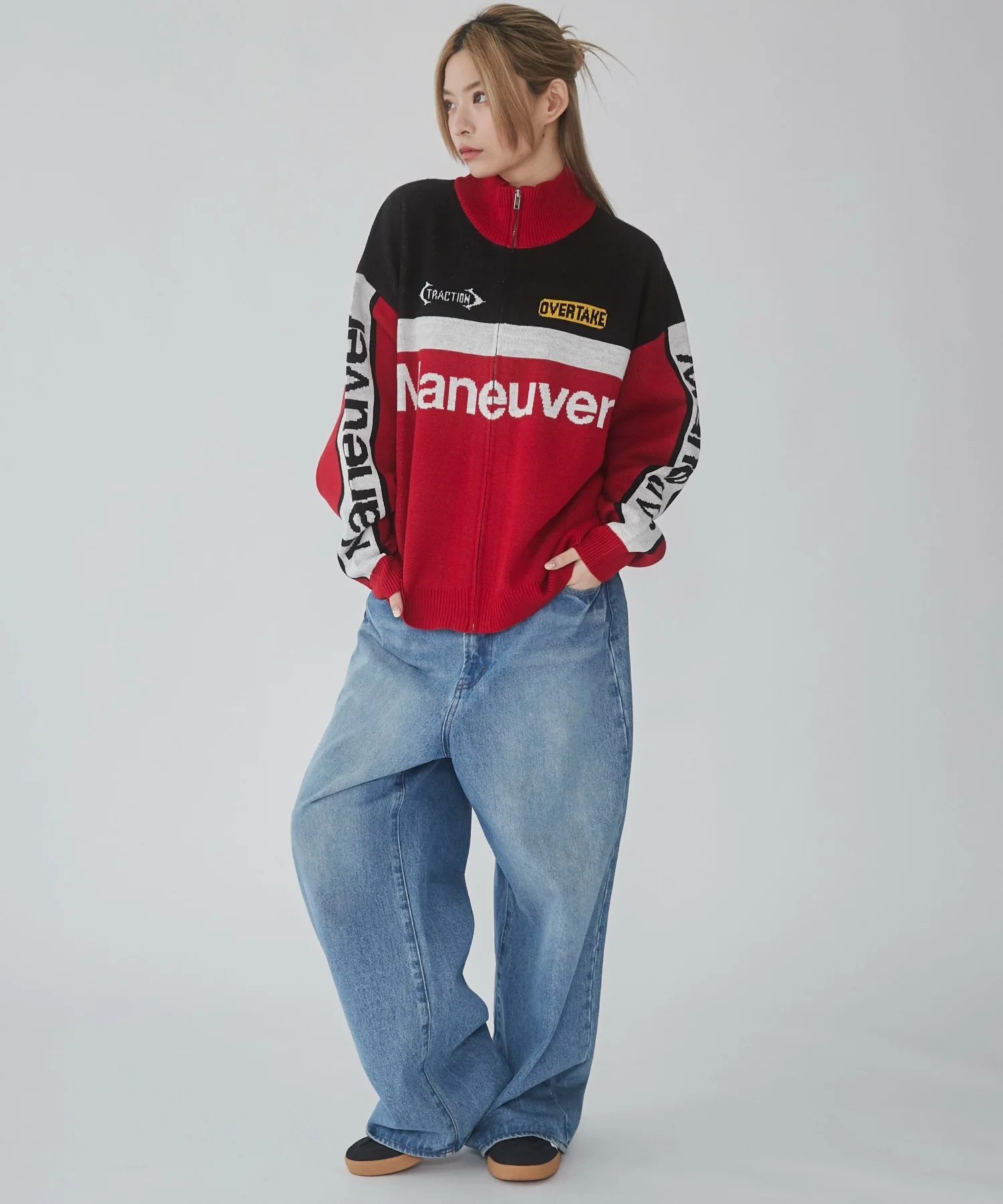 レーシンググラフィックニットブルゾン - Image 6