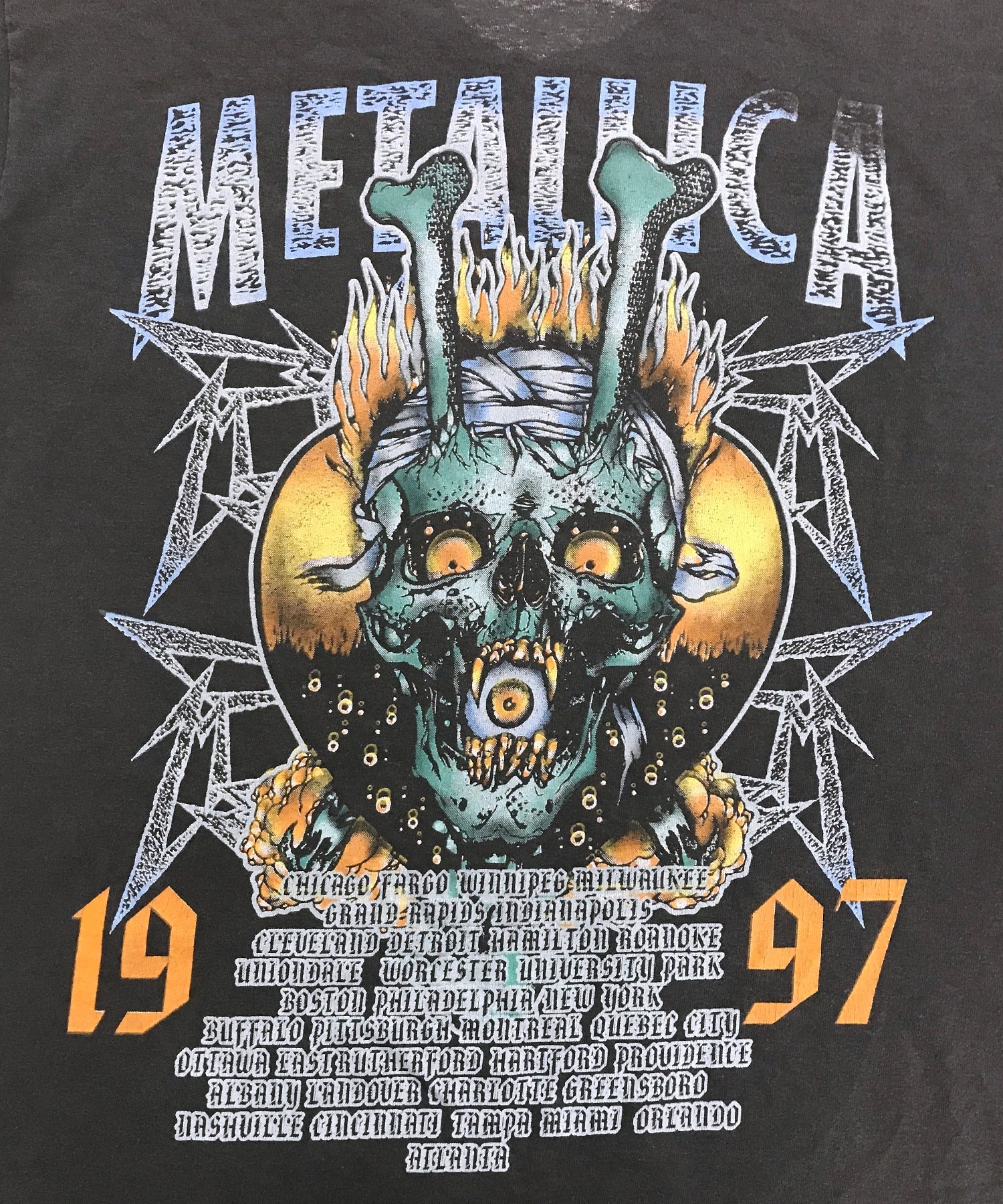 90'S METALLICA パスヘッド バンドTシャツ<br>TOUR 97 - Image 6