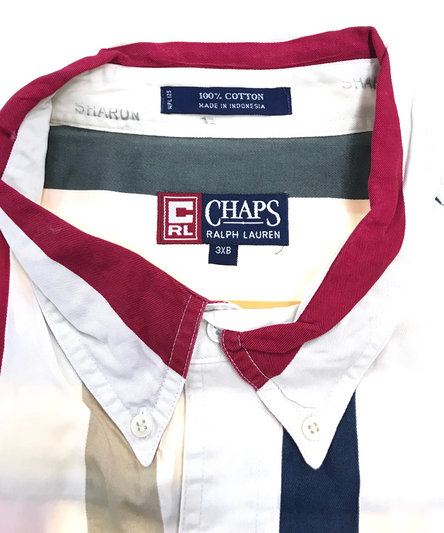 CHAPS ストライプ 半袖ブランドシャツ - Image 3