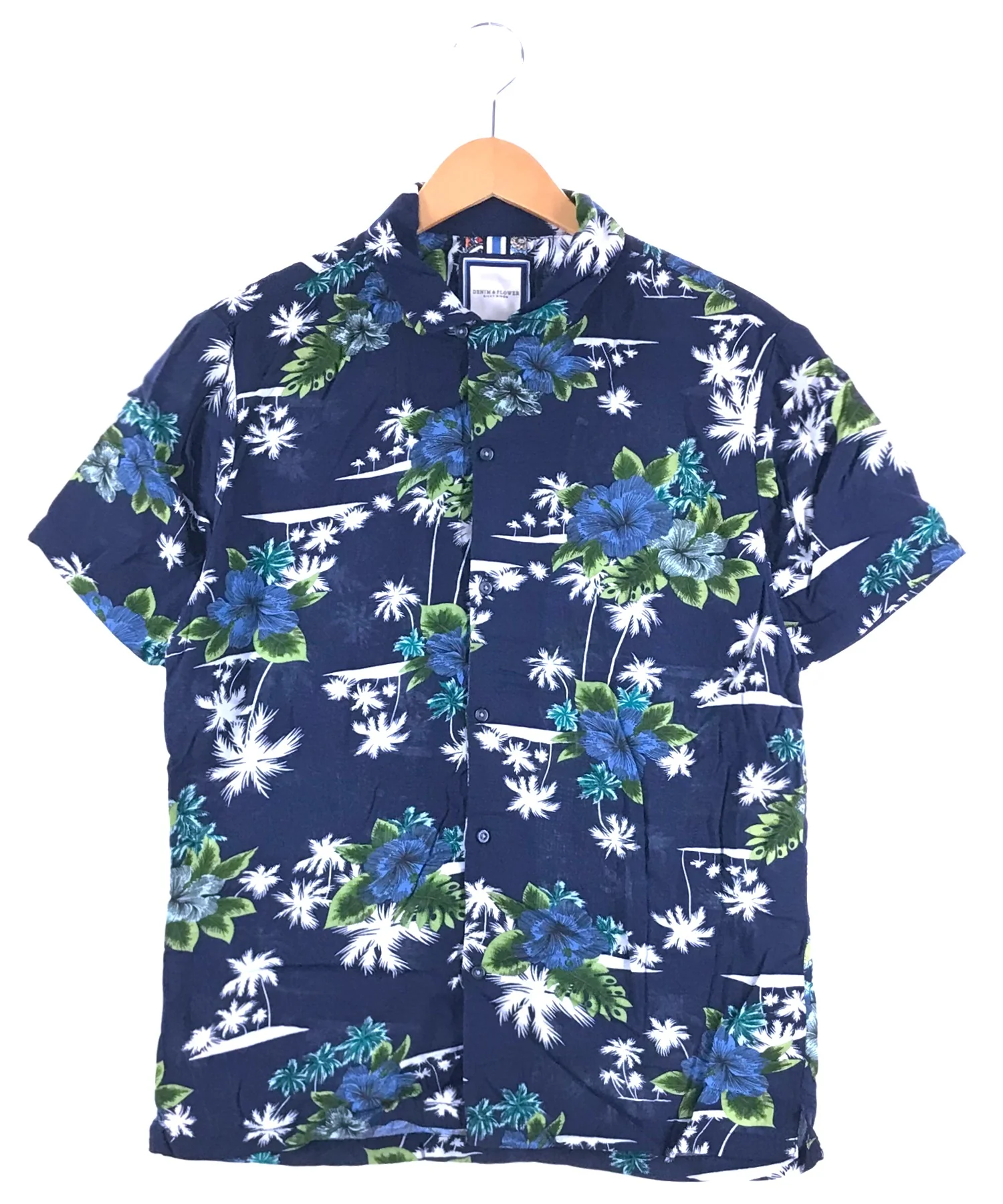 DENIM & FLOWER 半袖柄シャツ RICKY SINGH