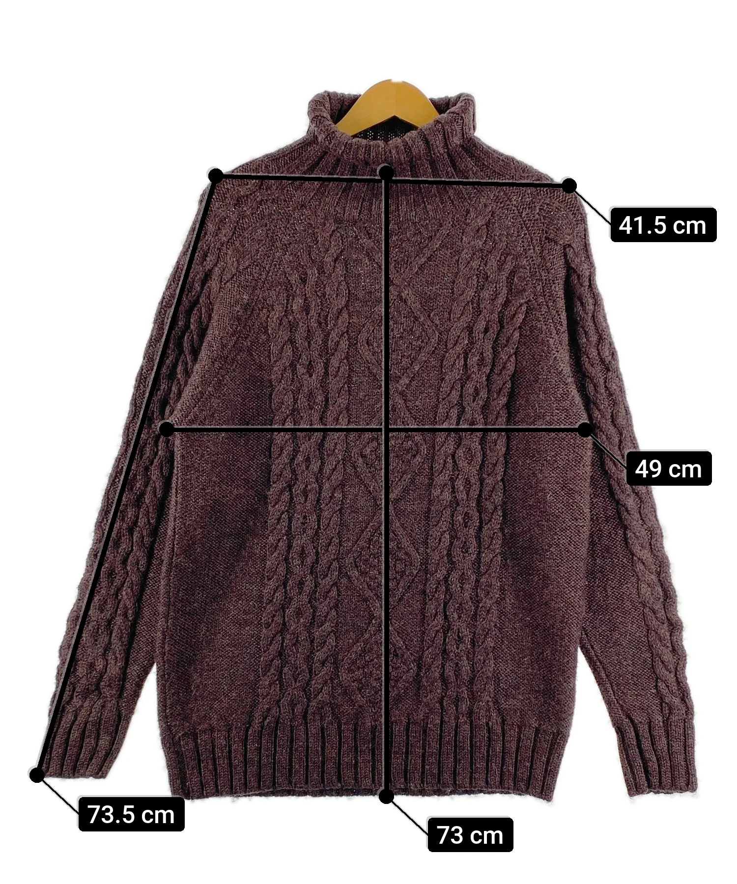 Wool Oversフィッシャーマンニット - Image 5