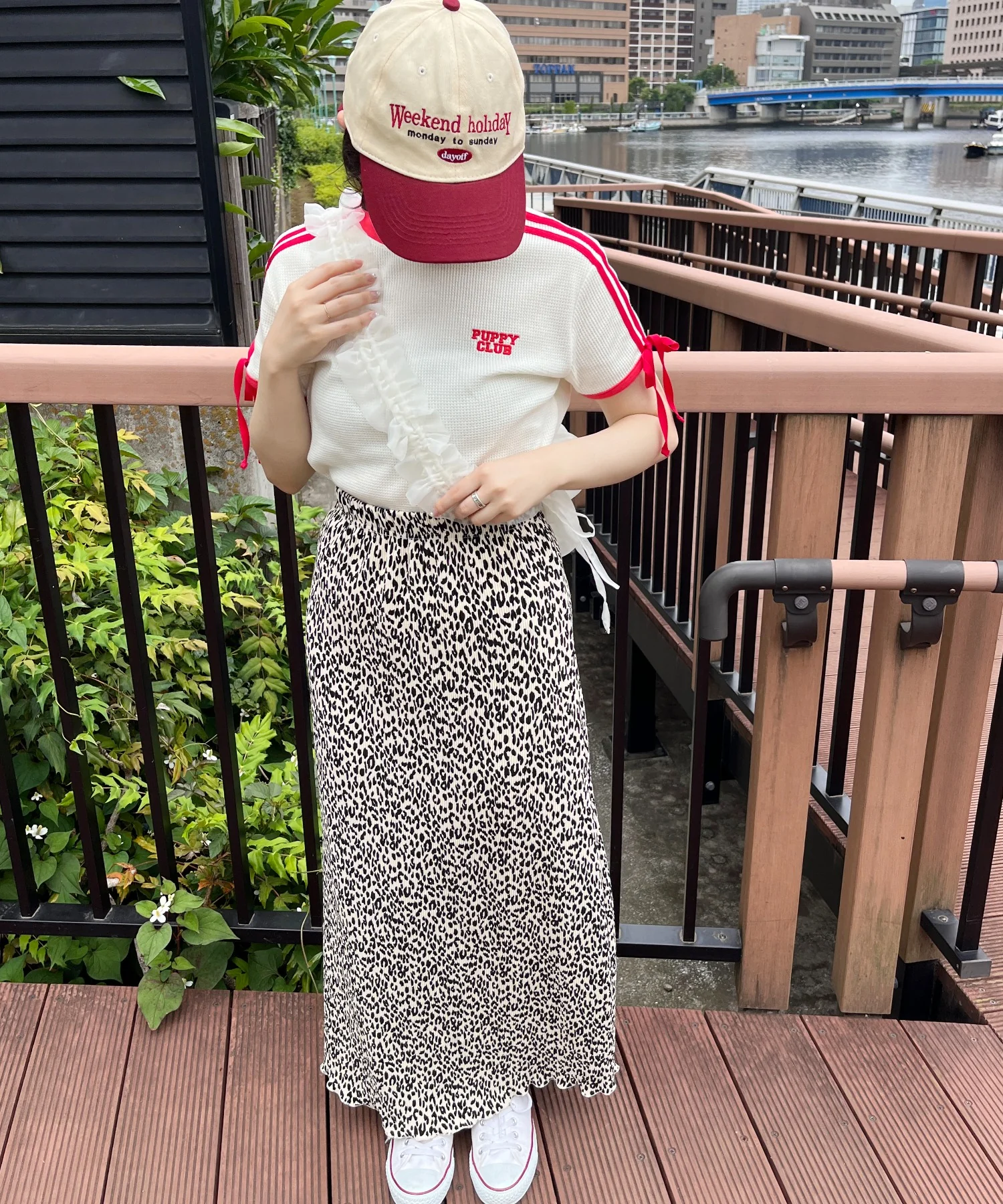 リボンポイント2ラインワッフルTシャツ - Image 17