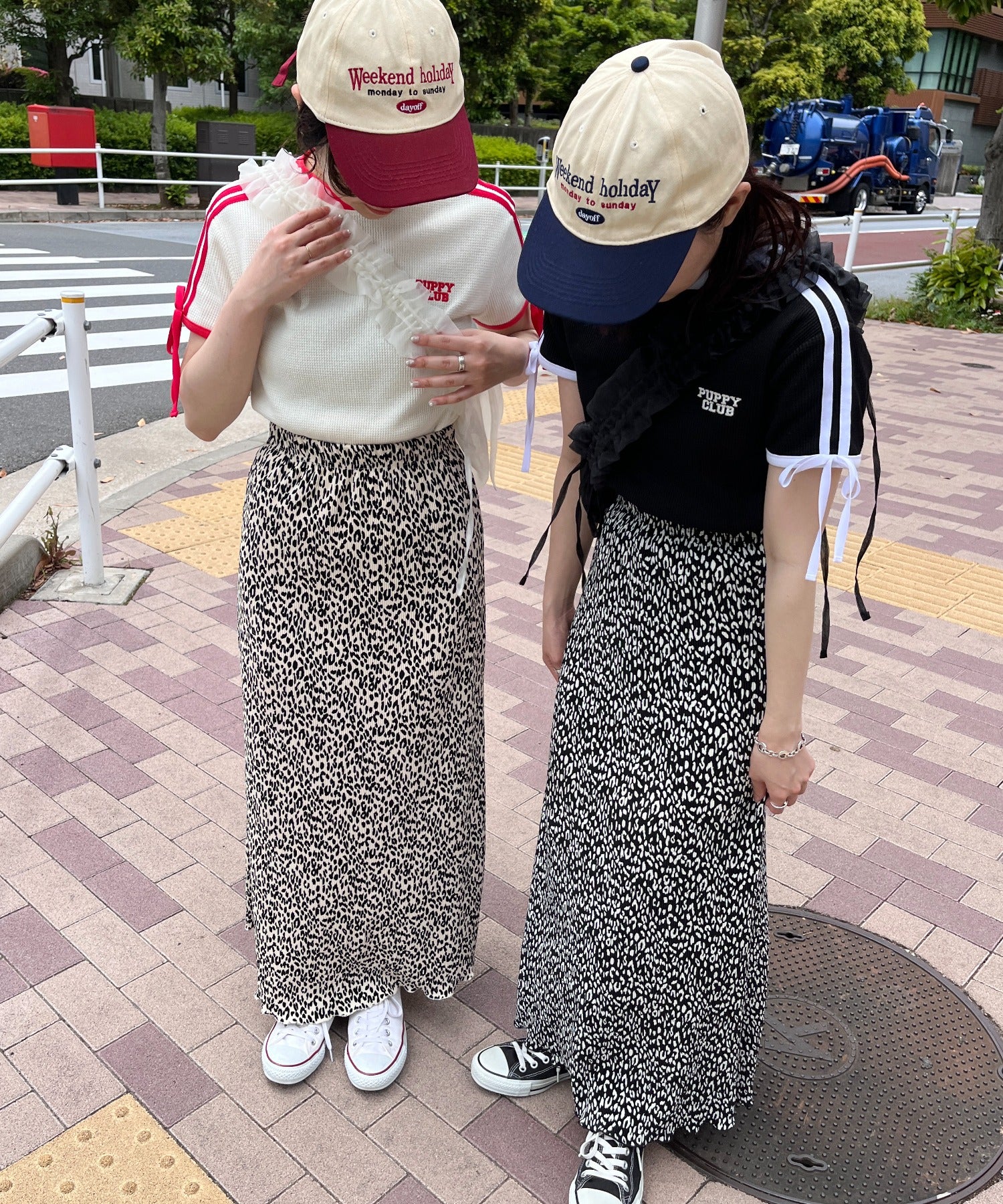 リボンポイント2ラインワッフルTシャツ - Image 20