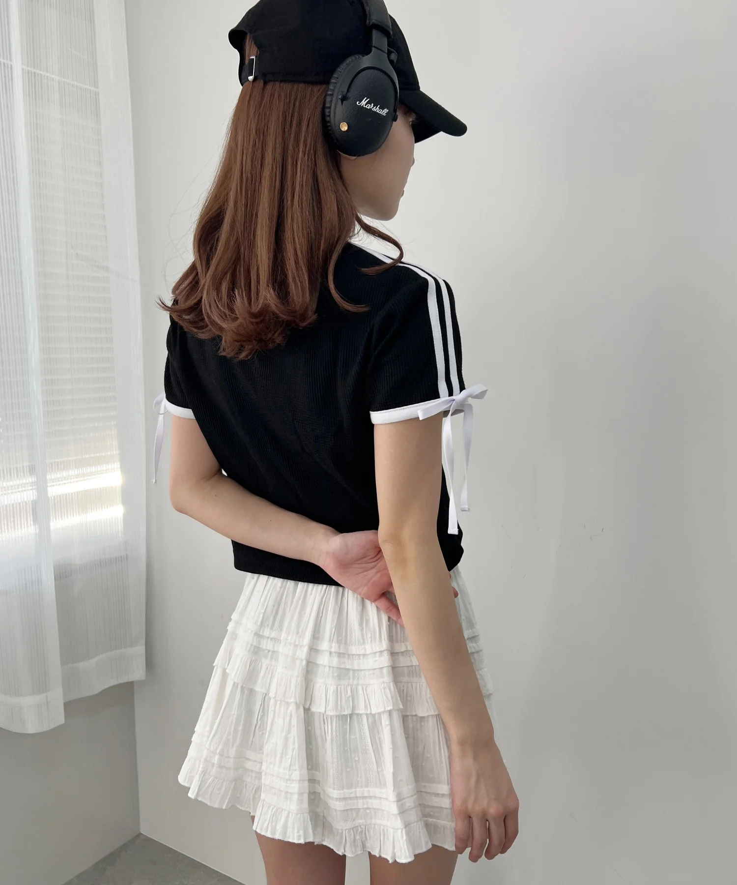 リボンポイント2ラインワッフルTシャツ - Image 24
