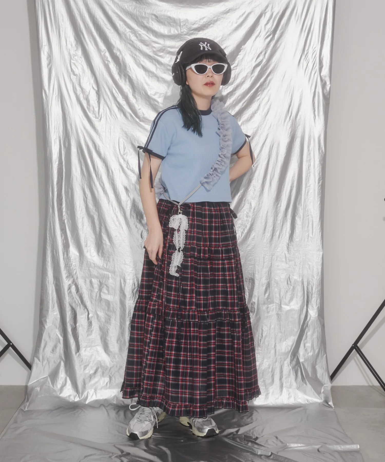 リボンポイント2ラインワッフルTシャツ - Image 27