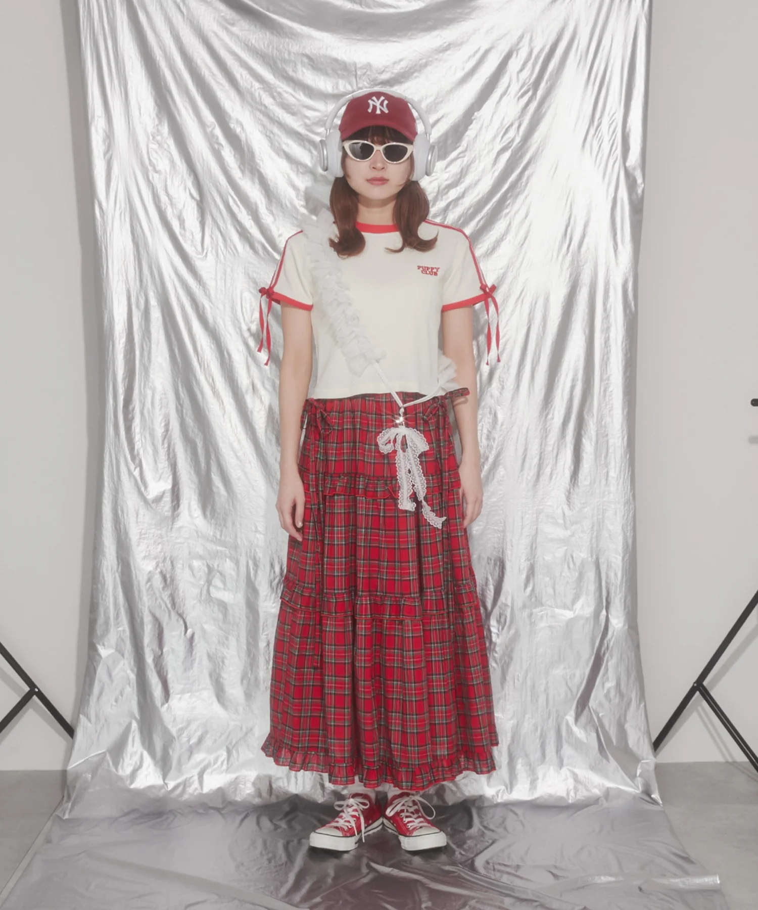 リボンポイント2ラインワッフルTシャツ - Image 31