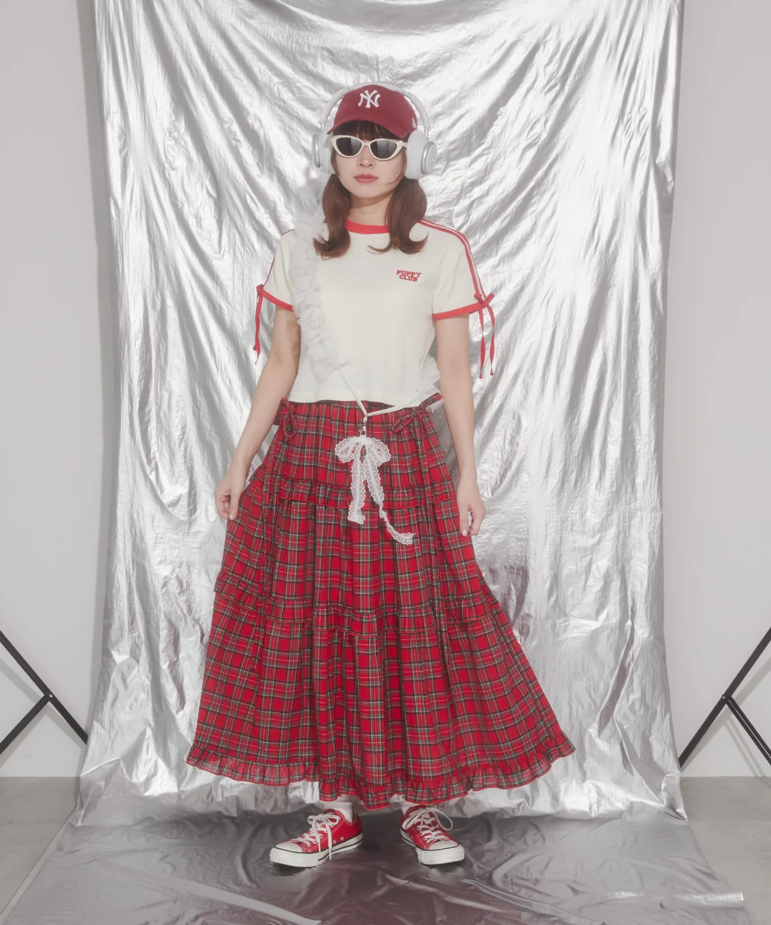 リボンポイント2ラインワッフルTシャツ - Image 32