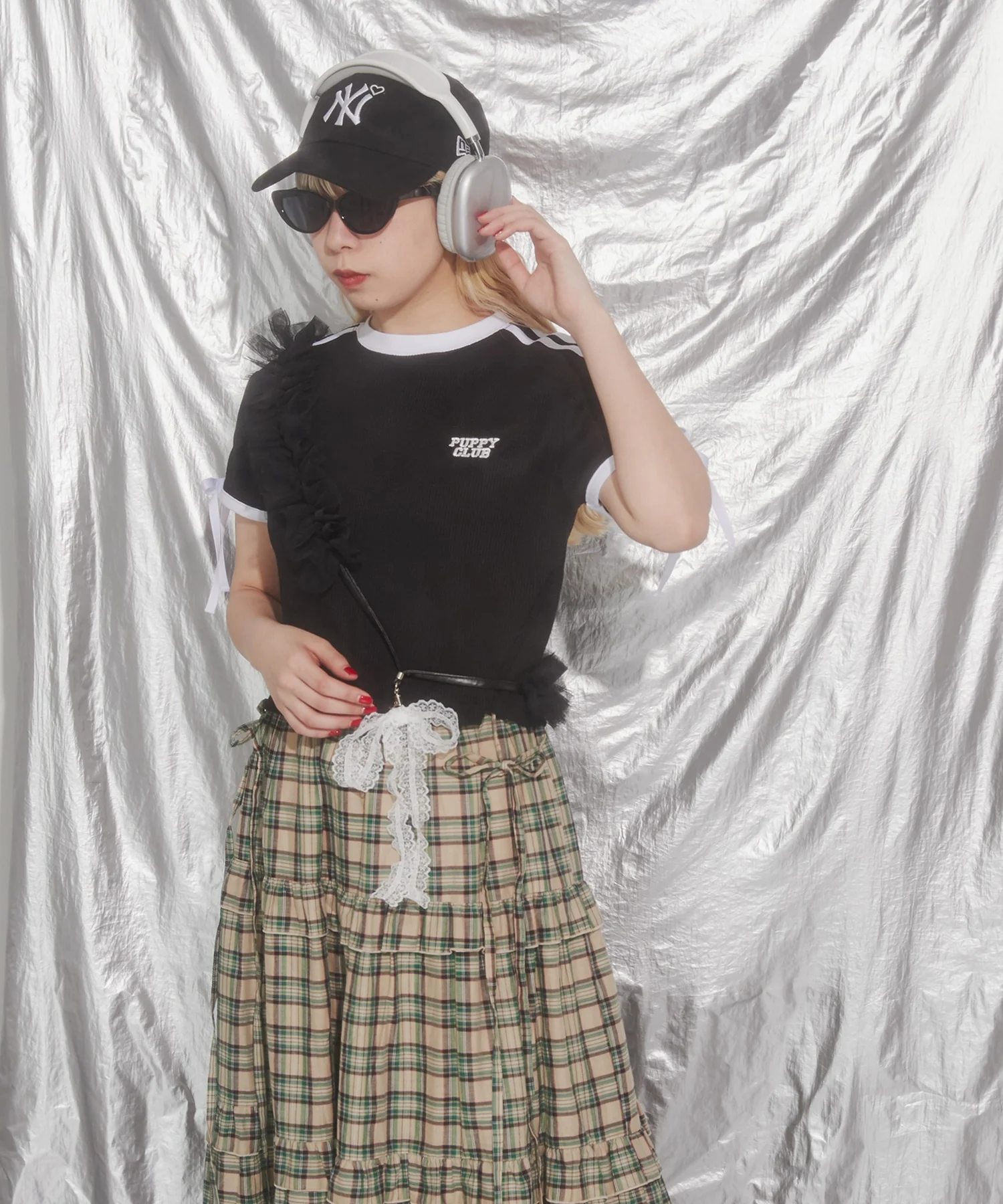 リボンポイント2ラインワッフルTシャツ - Image 35