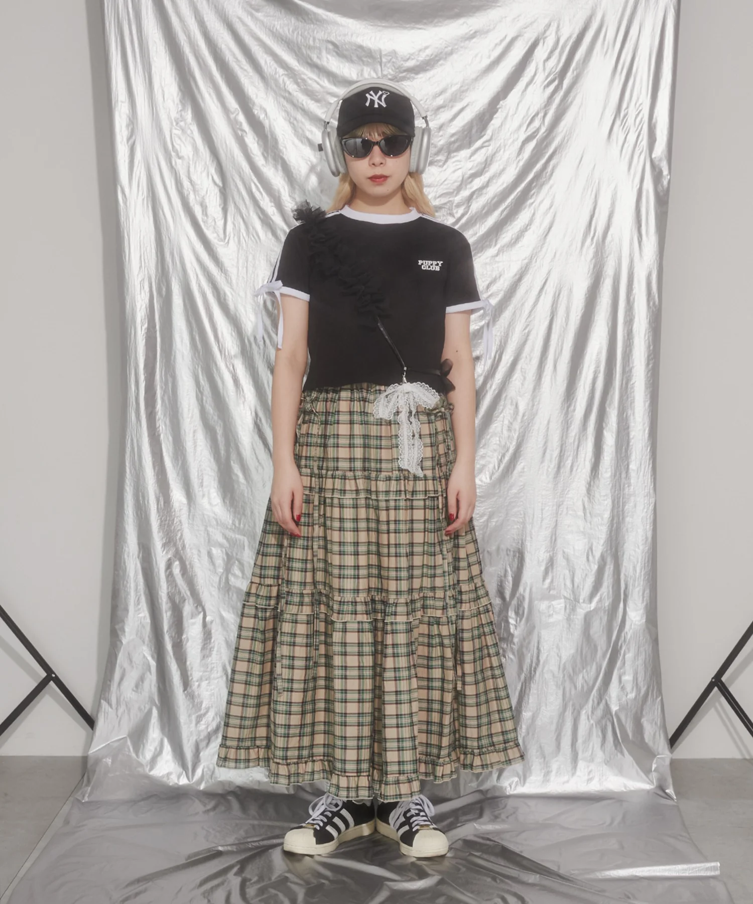 リボンポイント2ラインワッフルTシャツ - Image 36