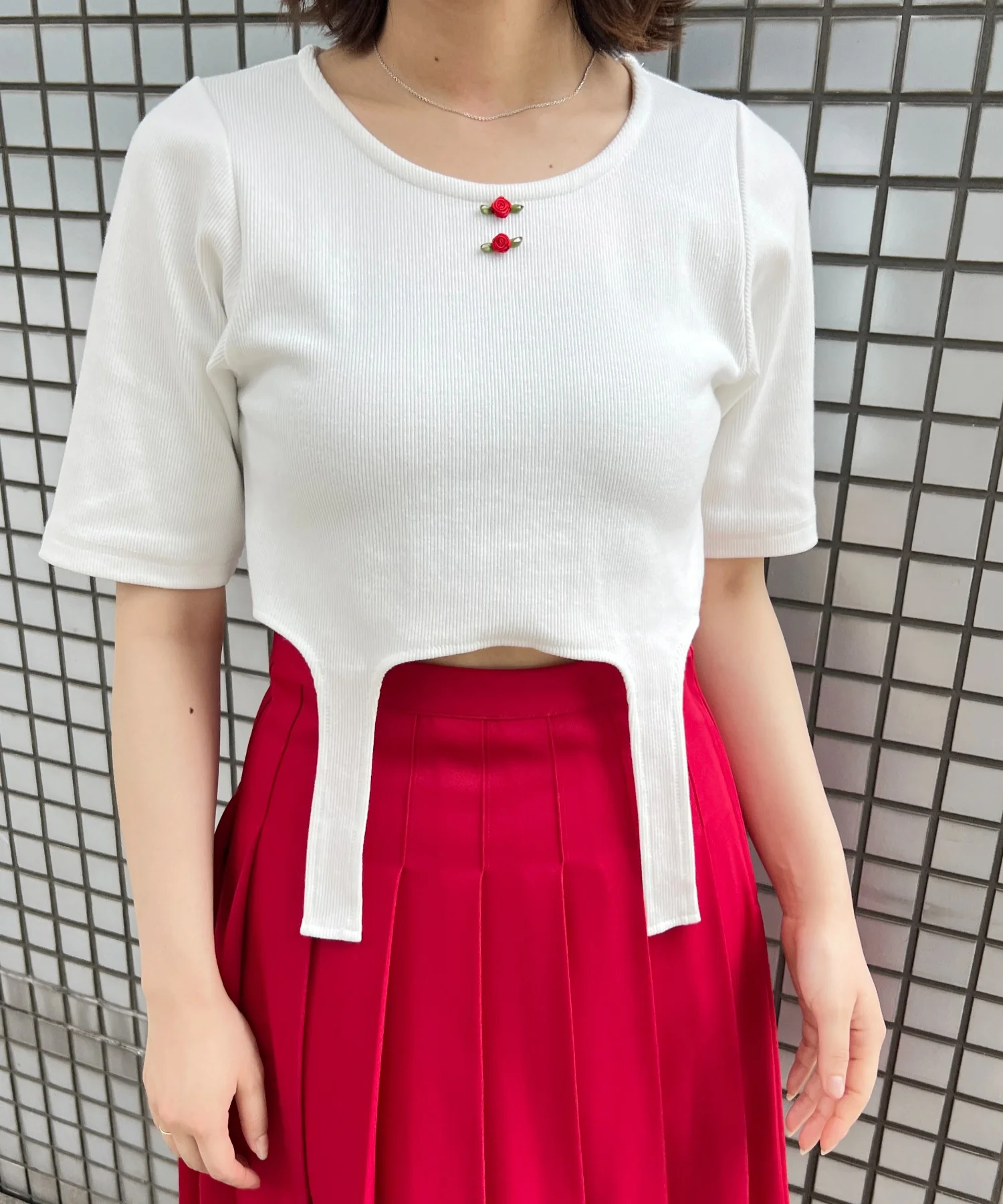 バラポイントガーターTシャツ - Image 3
