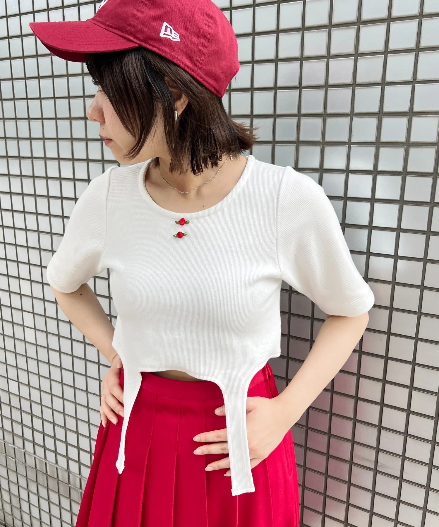 バラポイントガーターTシャツ - Image 4