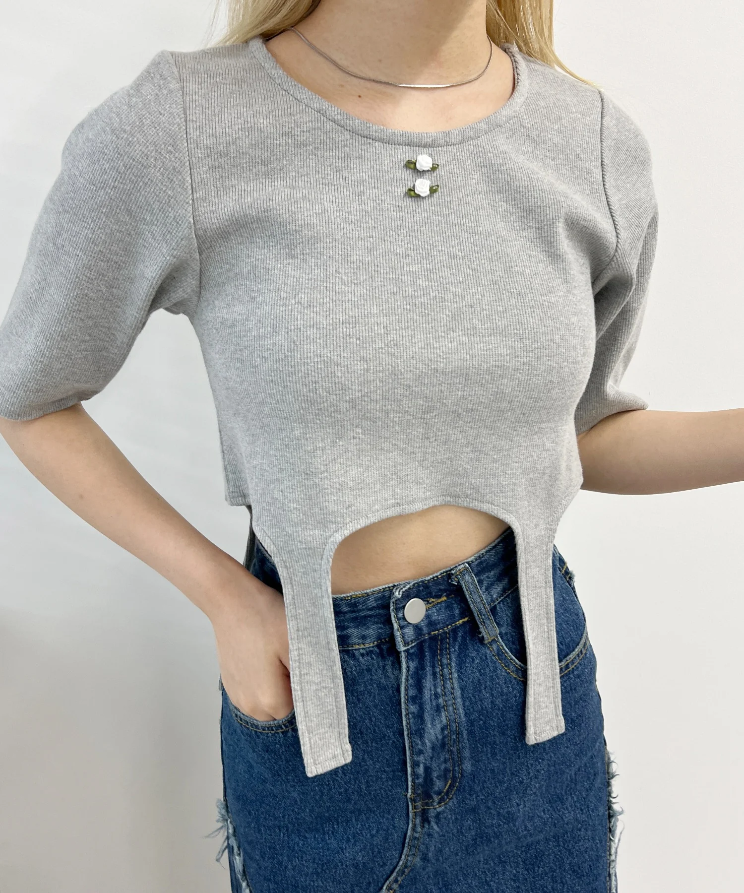 バラポイントガーターTシャツ - Image 6