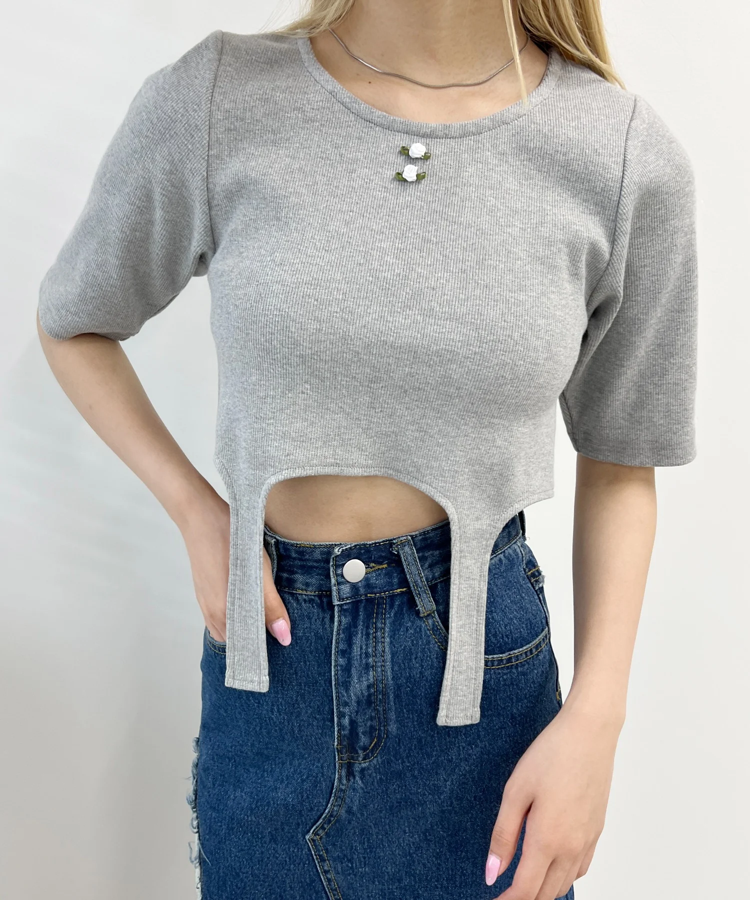 バラポイントガーターTシャツ - Image 7