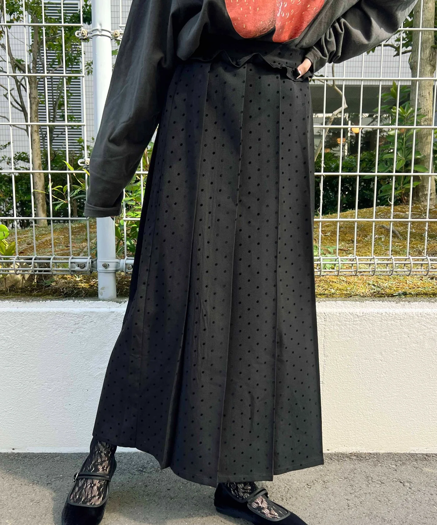フリルウエストドットロングスカート - Image 8