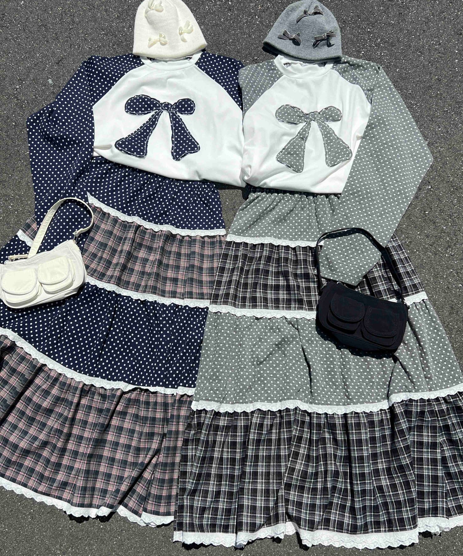 ドットラグランパッチワークロンT - Image 14