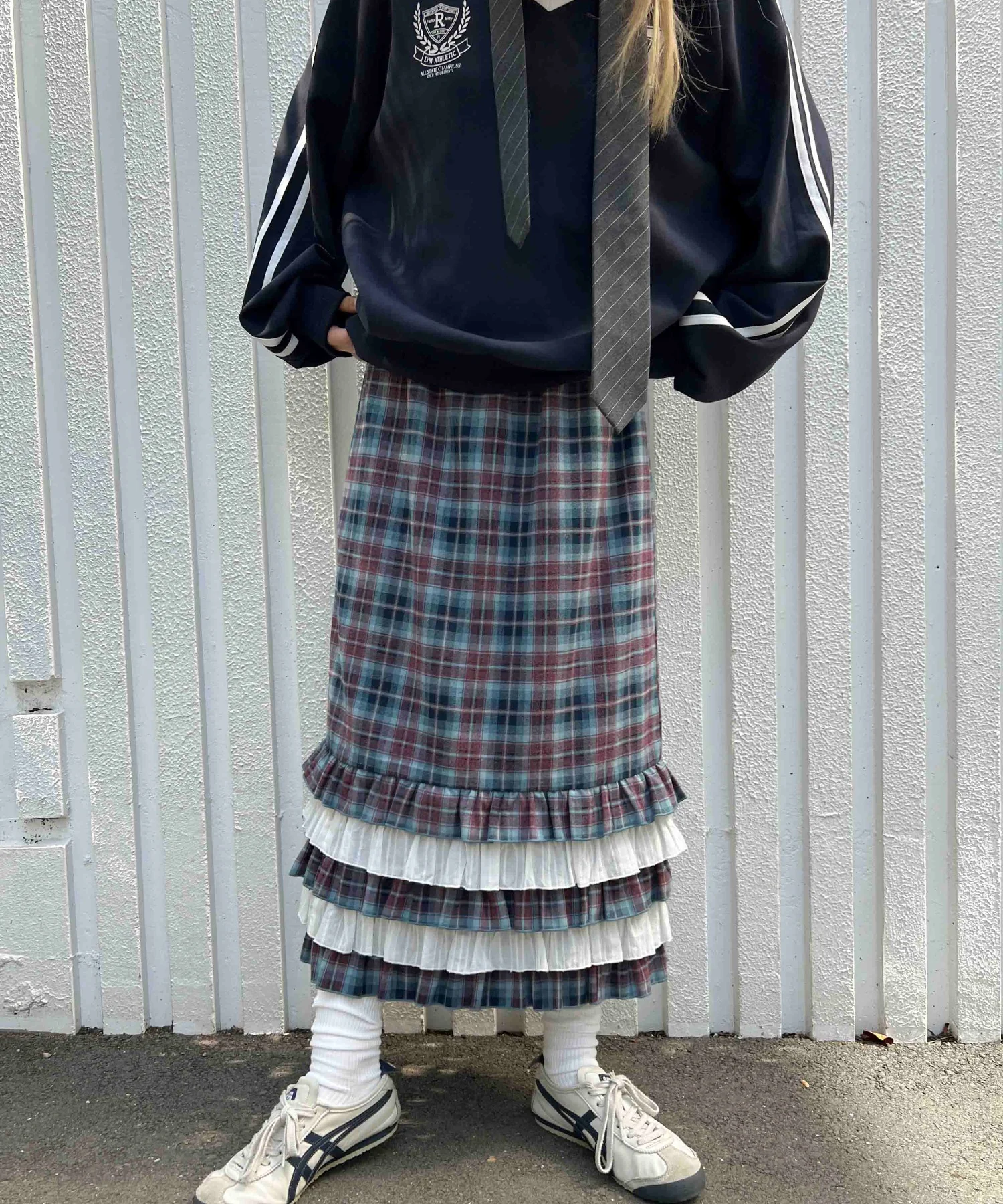 ヘムフリルチェックロングスカート - Image 11
