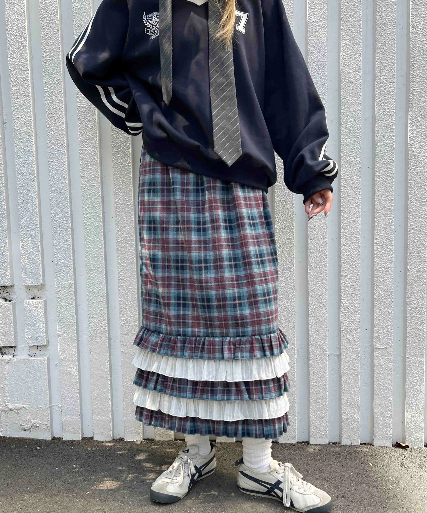 ヘムフリルチェックロングスカート - Image 13