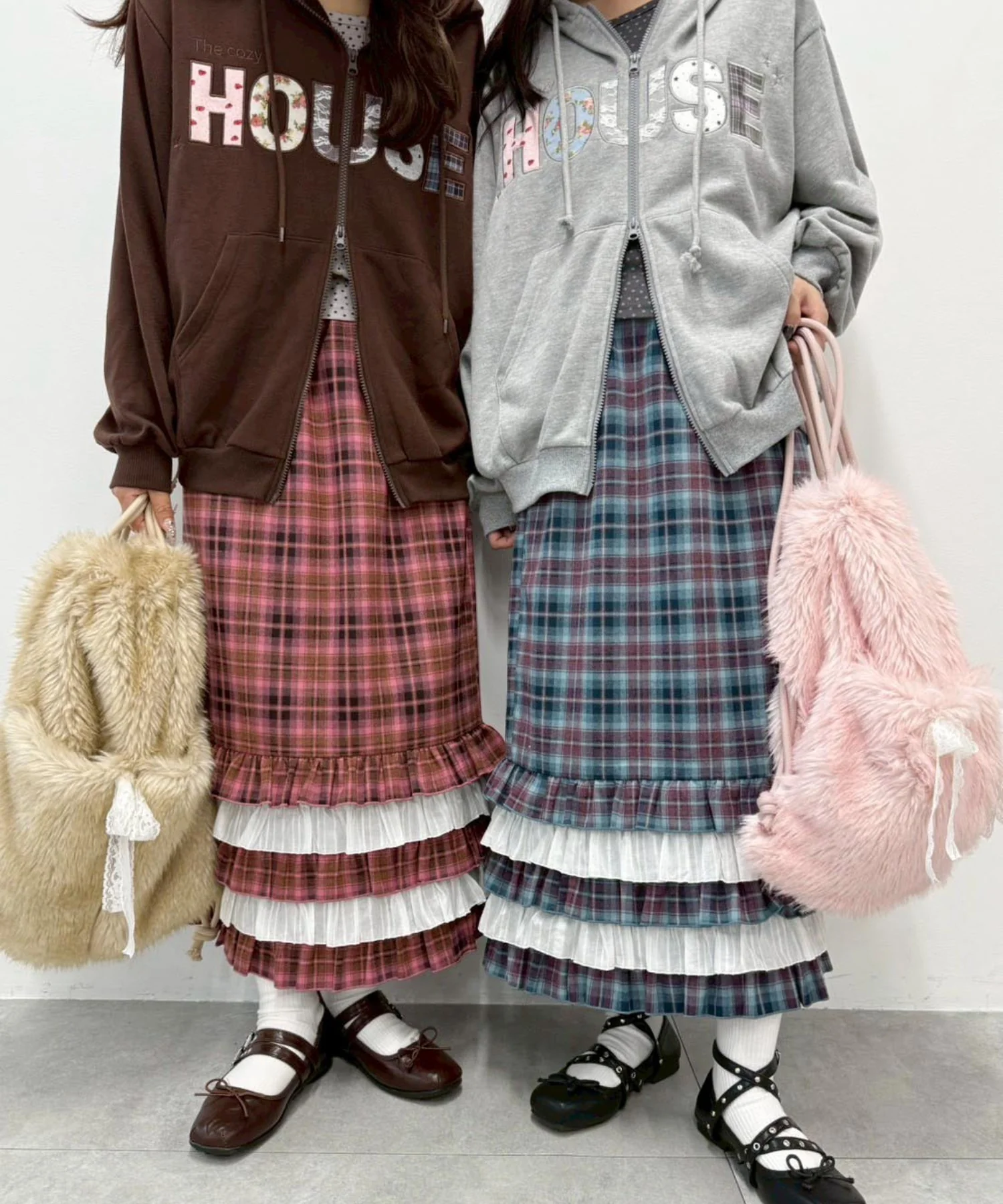 ヘムフリルチェックロングスカート - Image 17