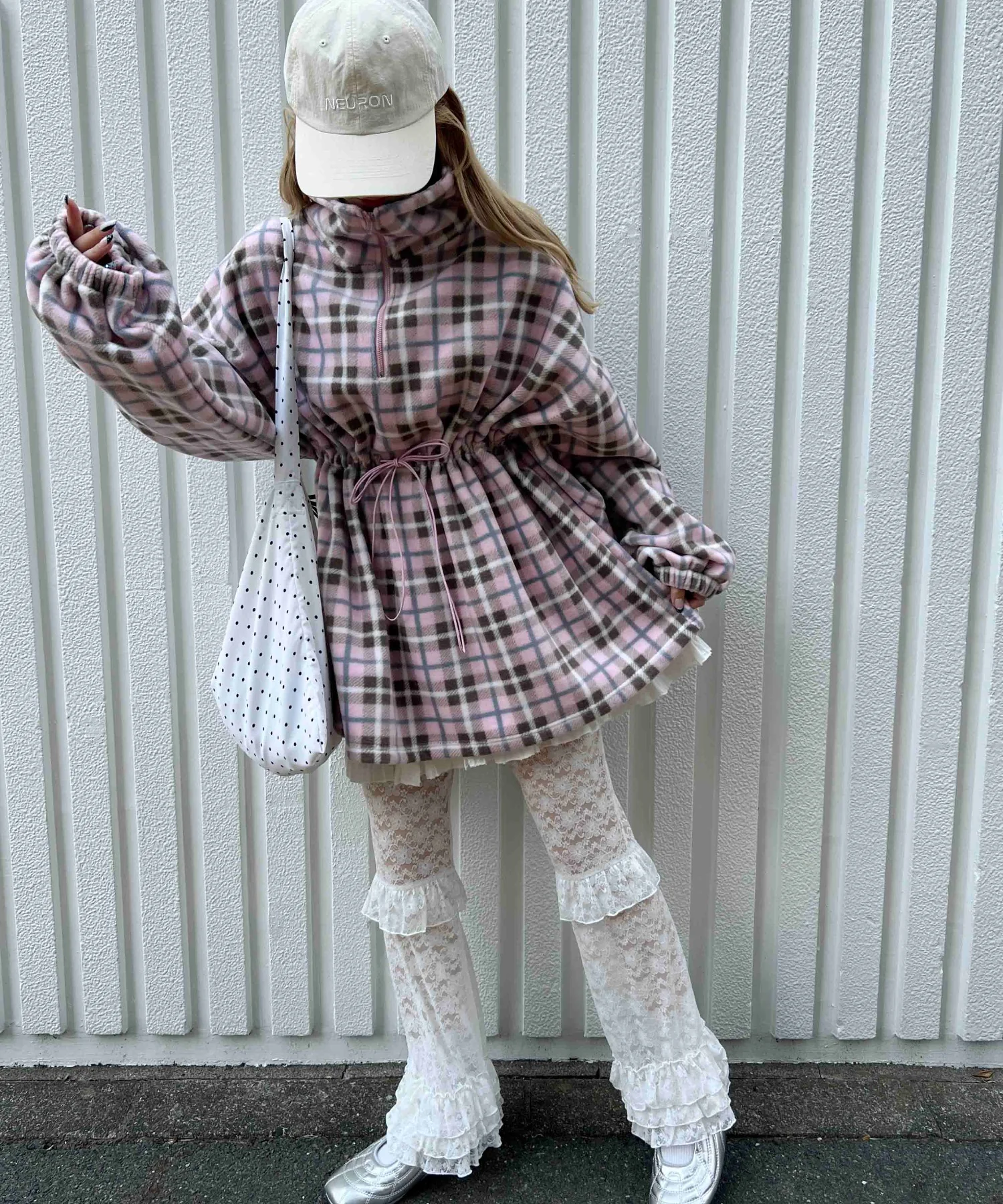 ハーフジップチェックフリースプルオーバー - Image 10