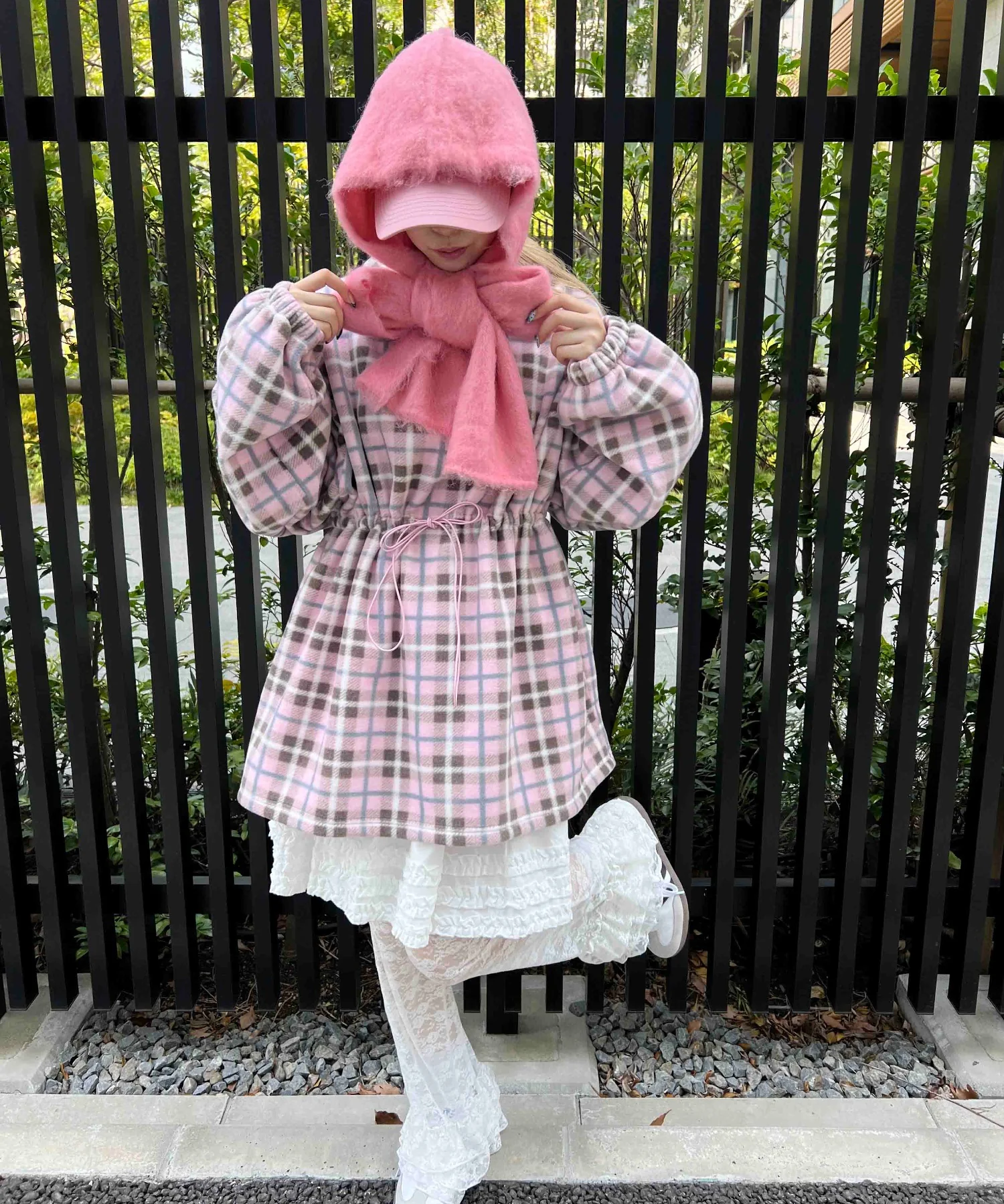 ハーフジップチェックフリースプルオーバー - Image 12