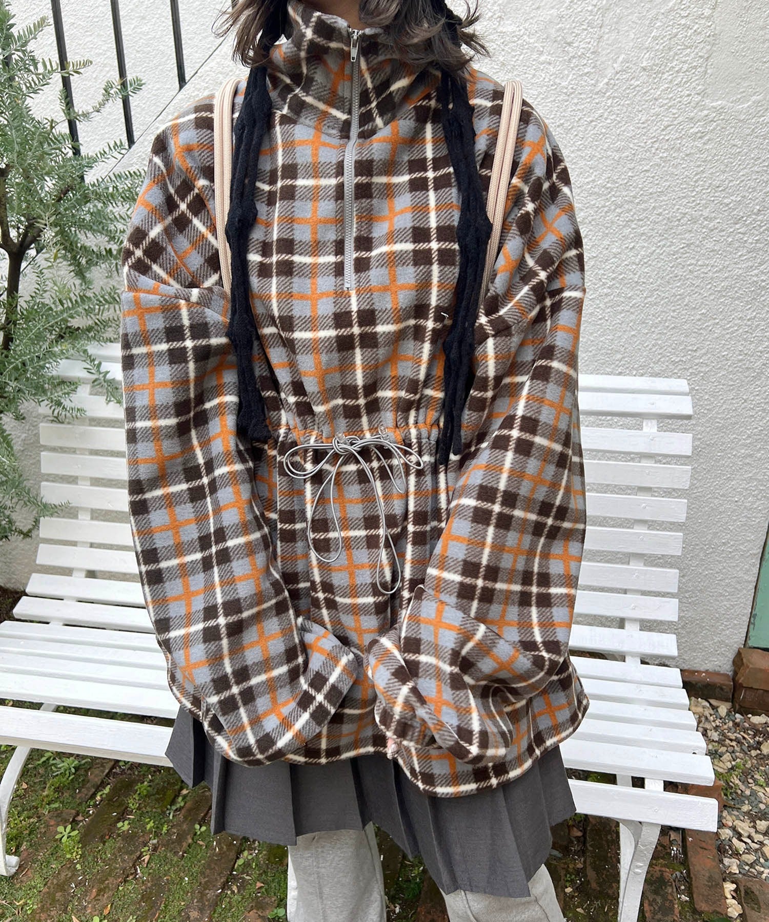 ハーフジップチェックフリースプルオーバー - Image 15