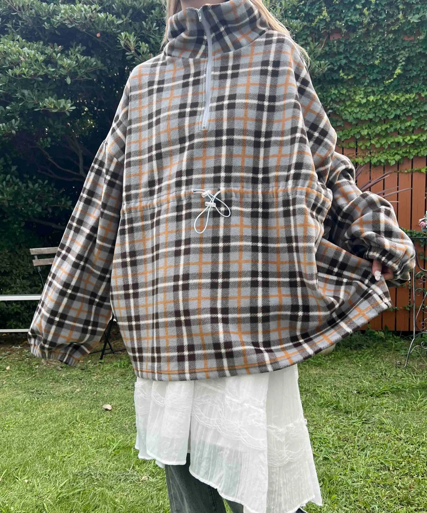 ハーフジップチェックフリースプルオーバー - Image 25