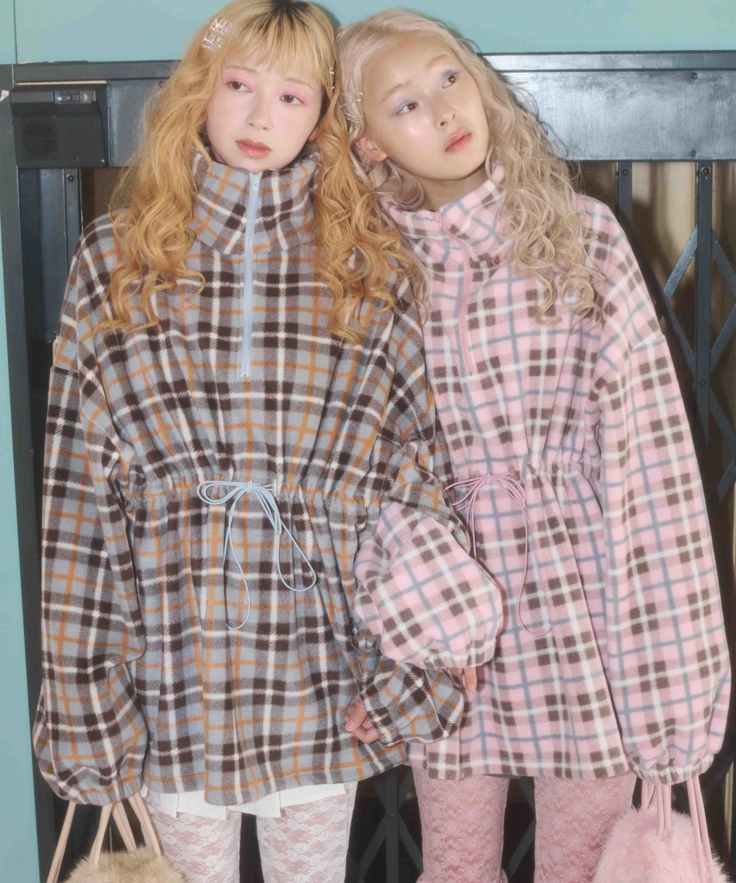 ハーフジップチェックフリースプルオーバー - Image 38