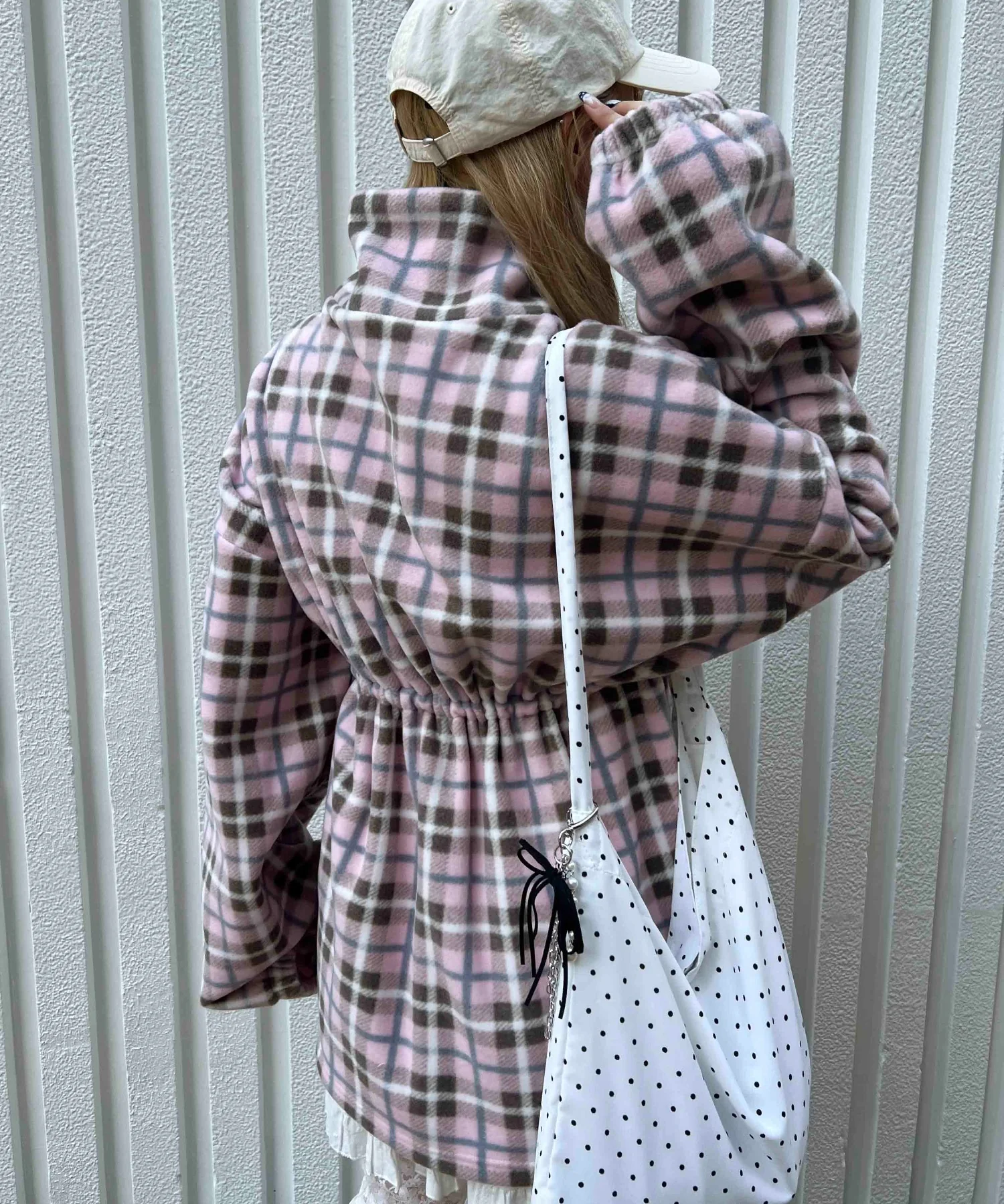 ハーフジップチェックフリースプルオーバー - Image 8