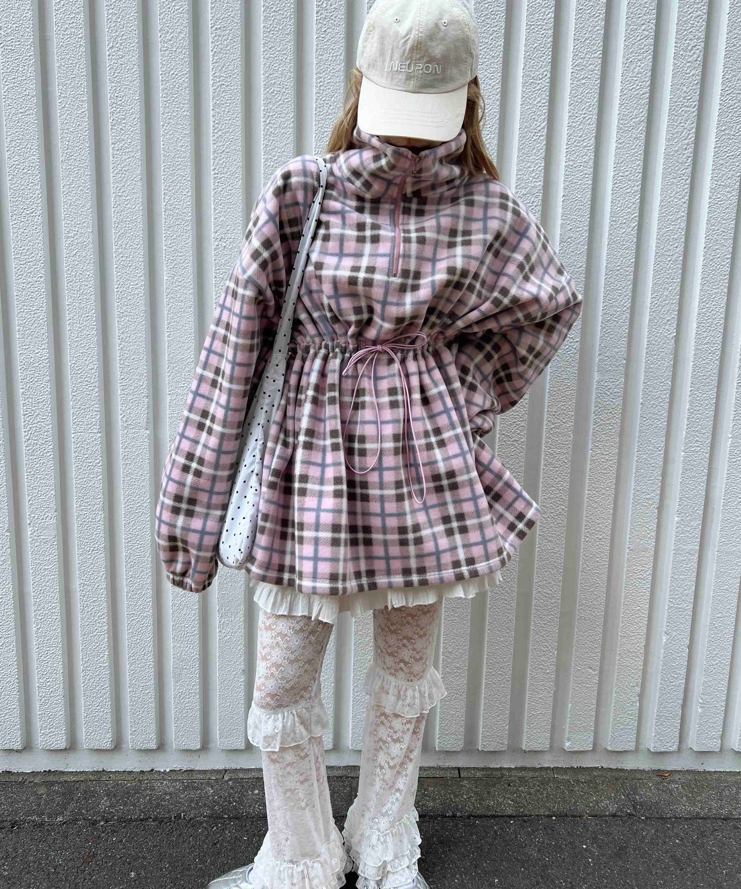 ハーフジップチェックフリースプルオーバー - Image 9