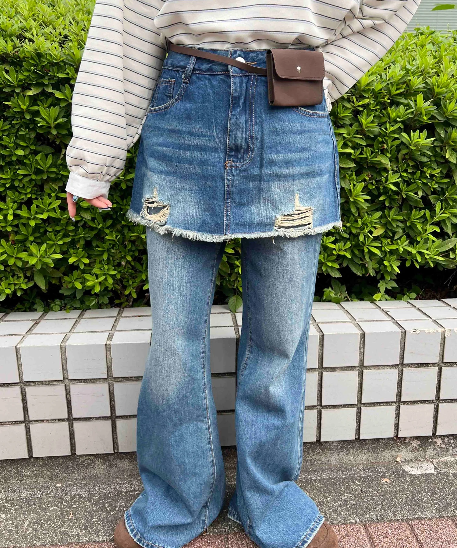 スカートドッキングデニム