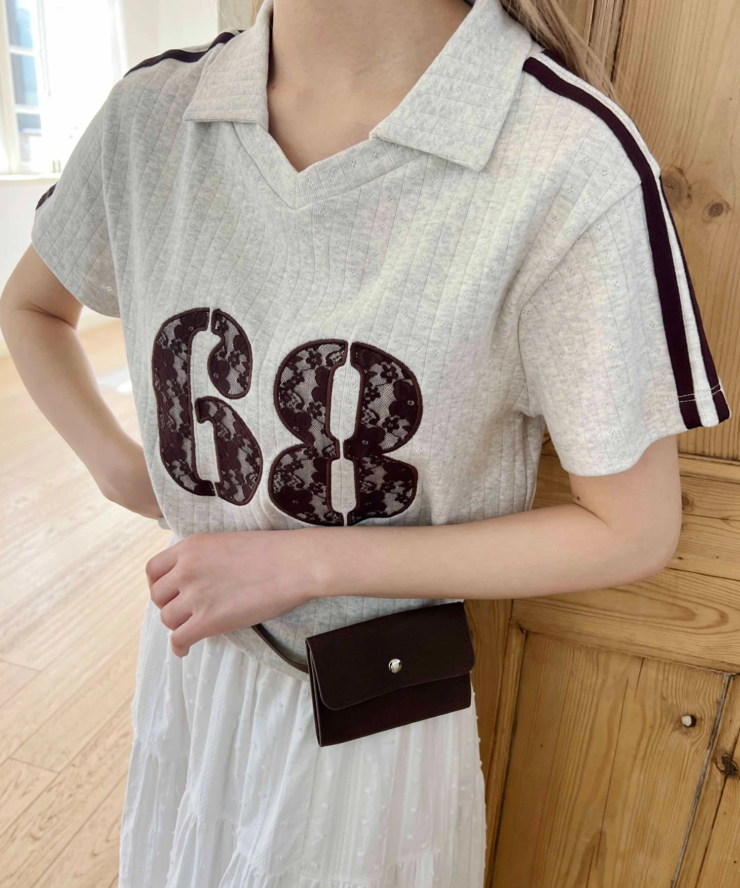 レースワッペンラインTシャツ
