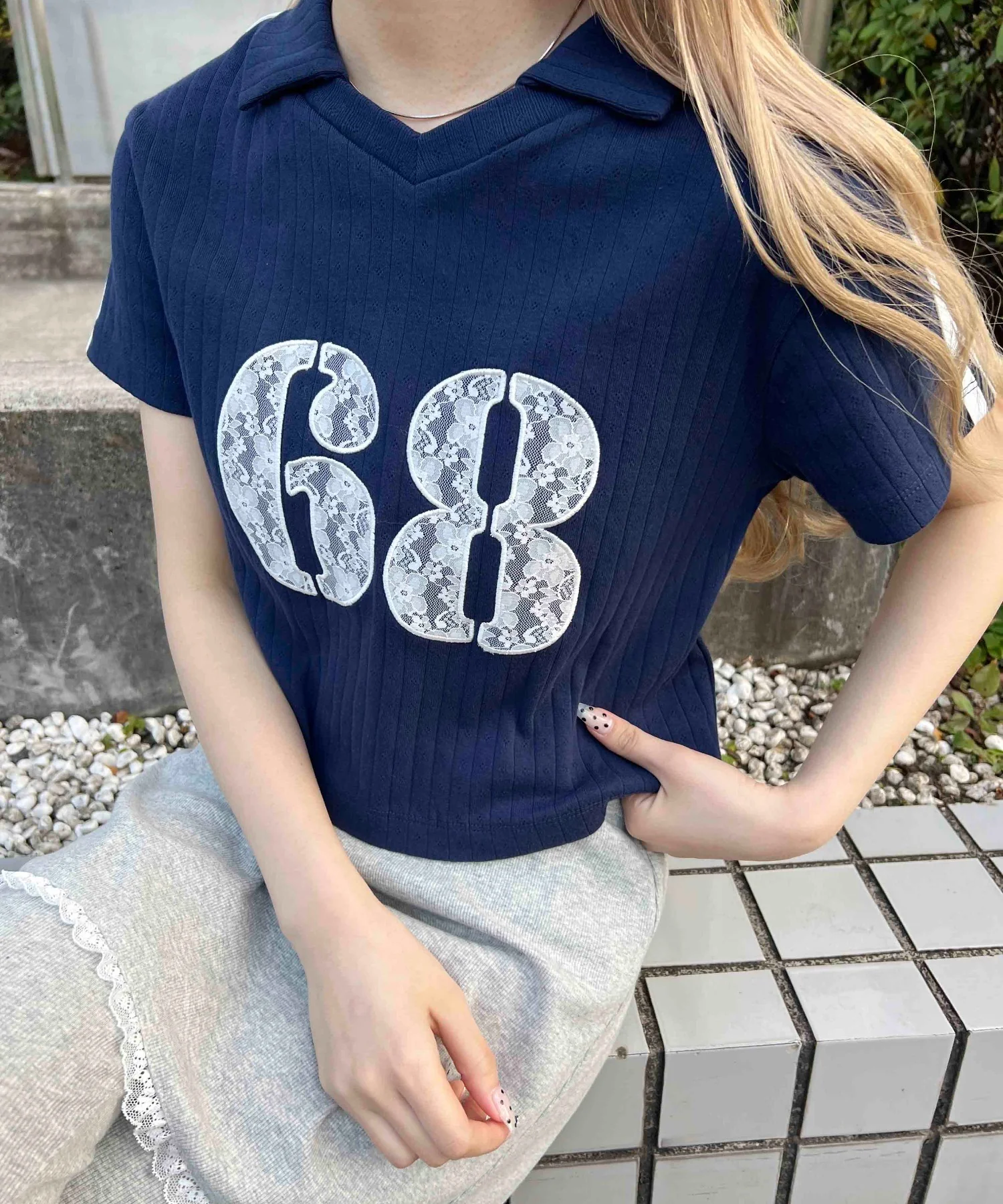 レースワッペンラインTシャツ - Image 4