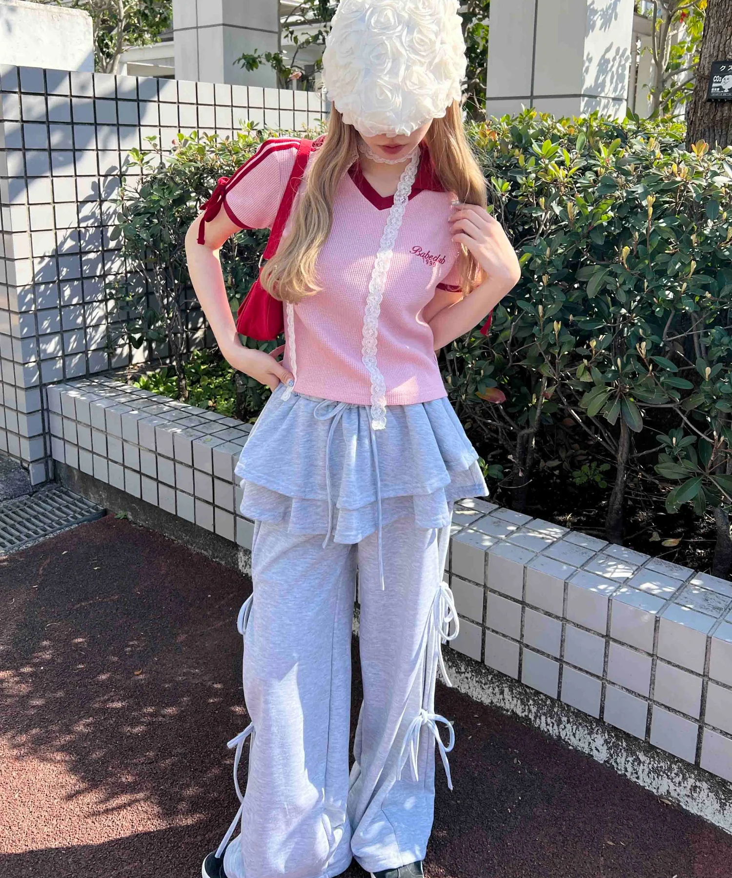襟付きリボンワッフルTシャツ - Image 15