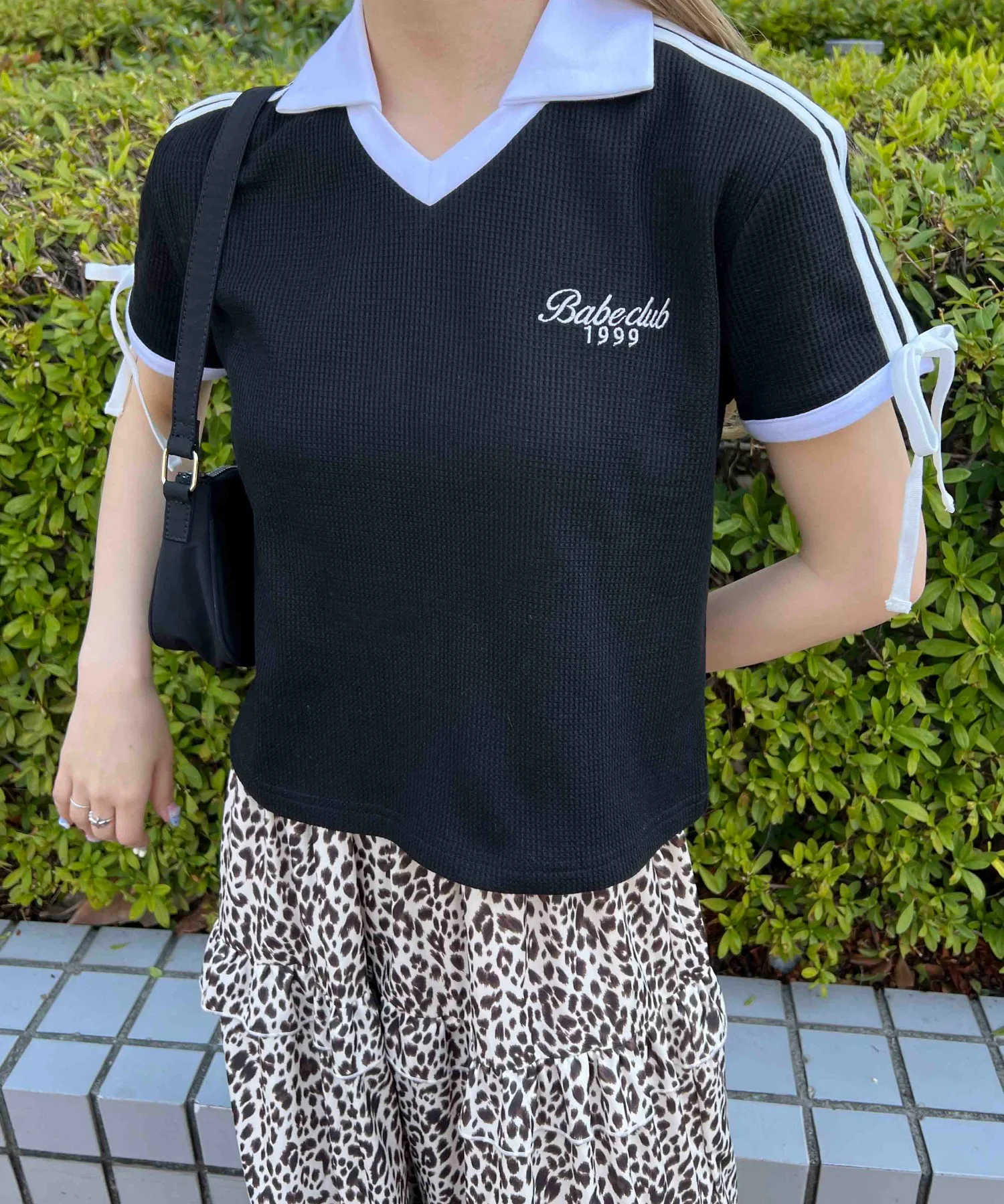 襟付きリボンワッフルTシャツ - Image 18