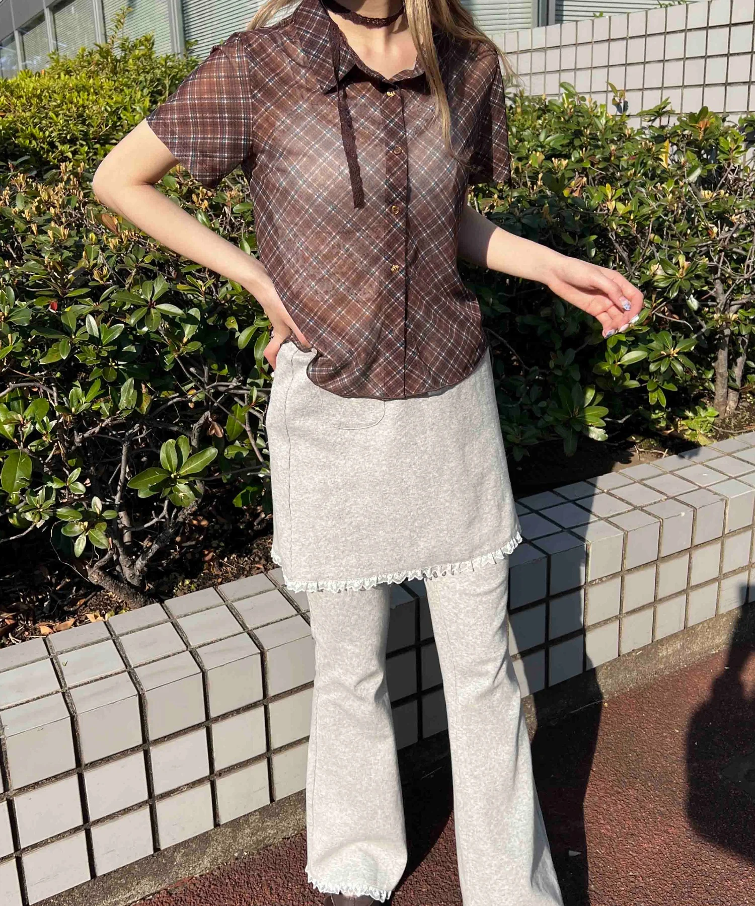 シアー半袖チェックシャツ - Image 17