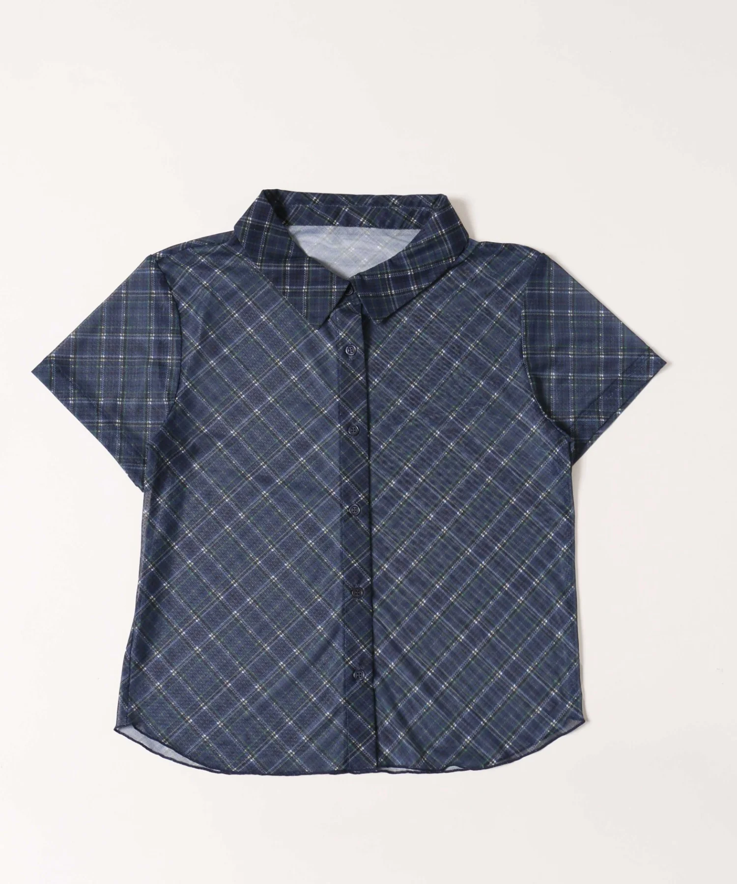 シアー半袖チェックシャツ - Image 19