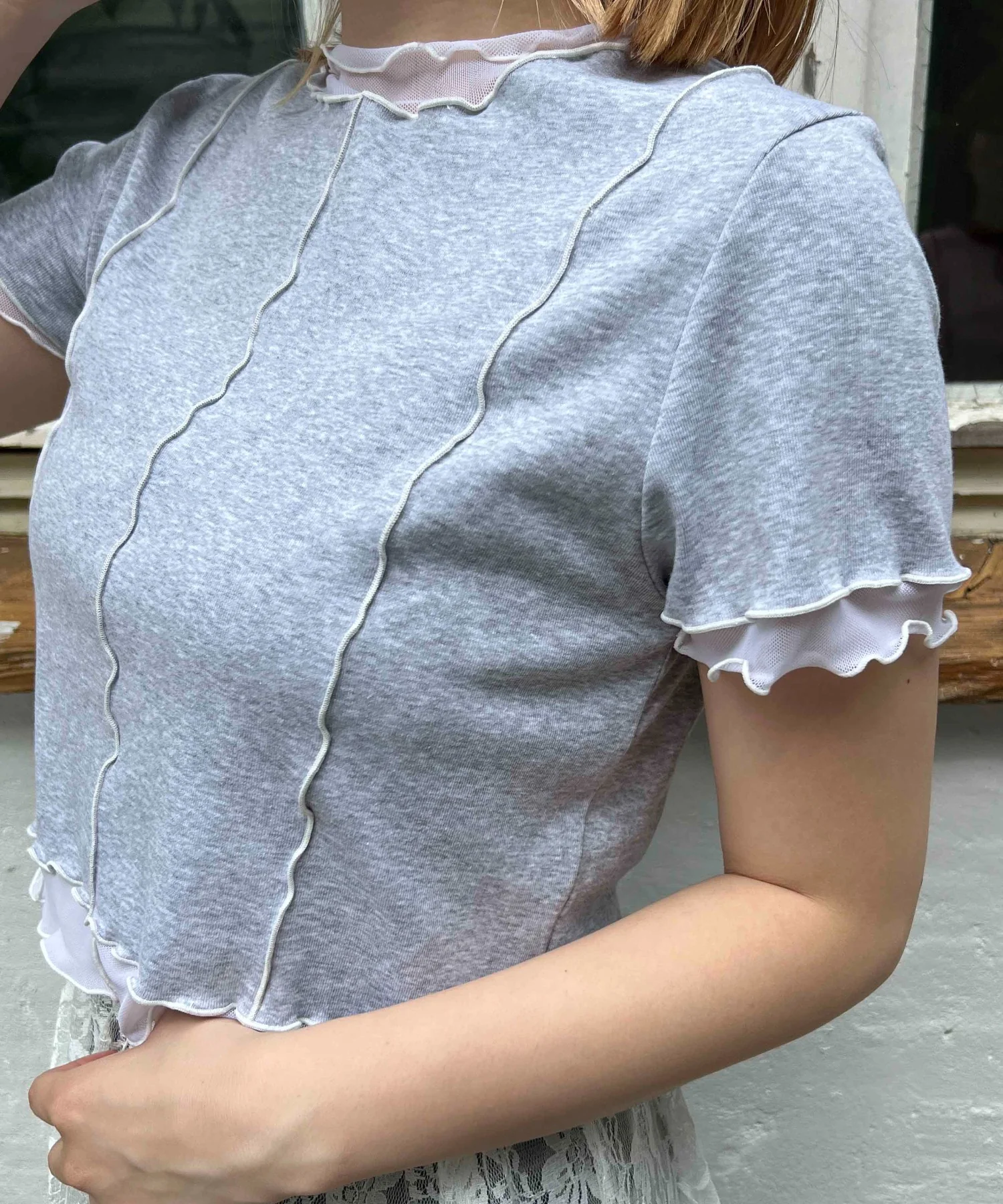 メッシュ切り替えメロウTシャツ - Image 11