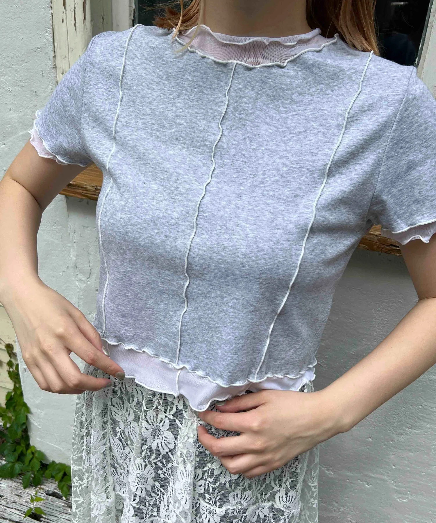 メッシュ切り替えメロウTシャツ - Image 12